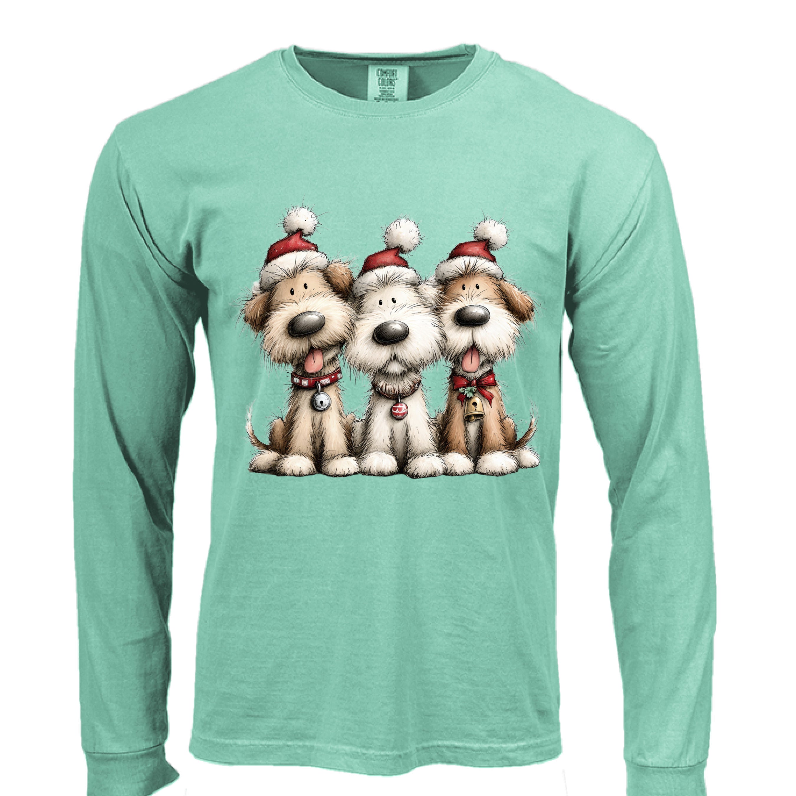 Comfort Colors Long Sleeve - Whimsy Holiday Pups Tee
