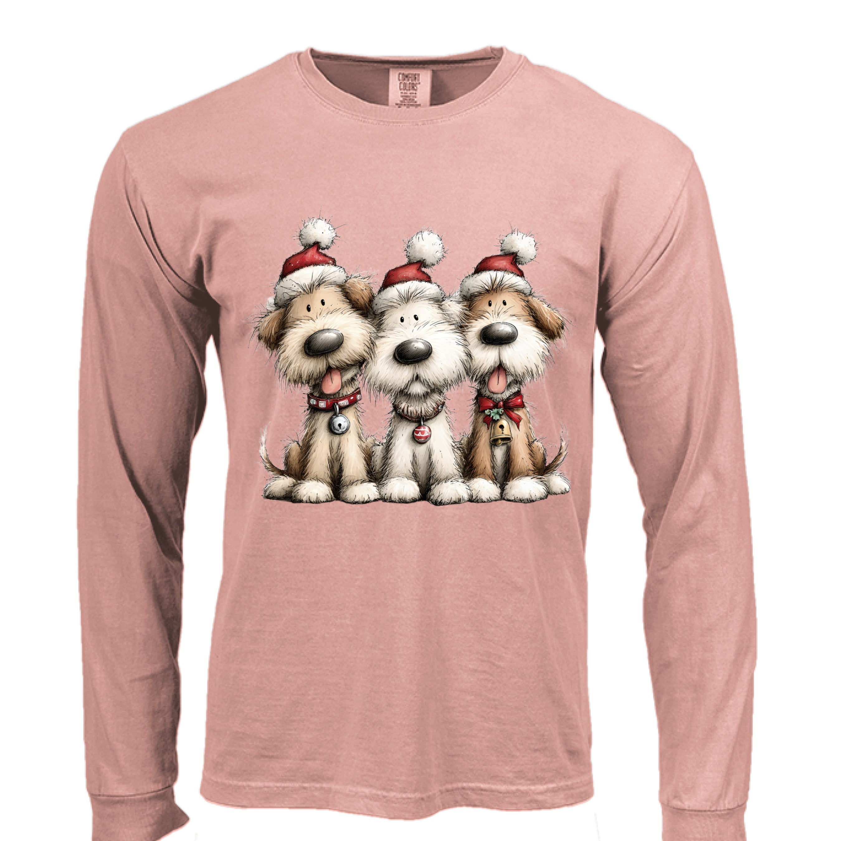 Comfort Colors Long Sleeve - Whimsy Holiday Pups Tee