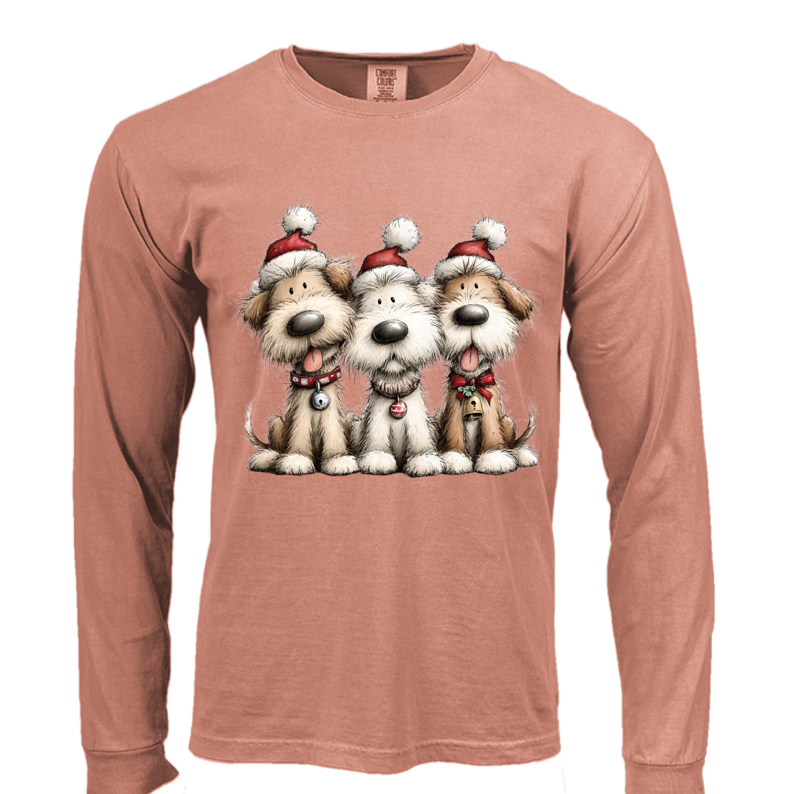 Comfort Colors Long Sleeve - Whimsy Holiday Pups Tee