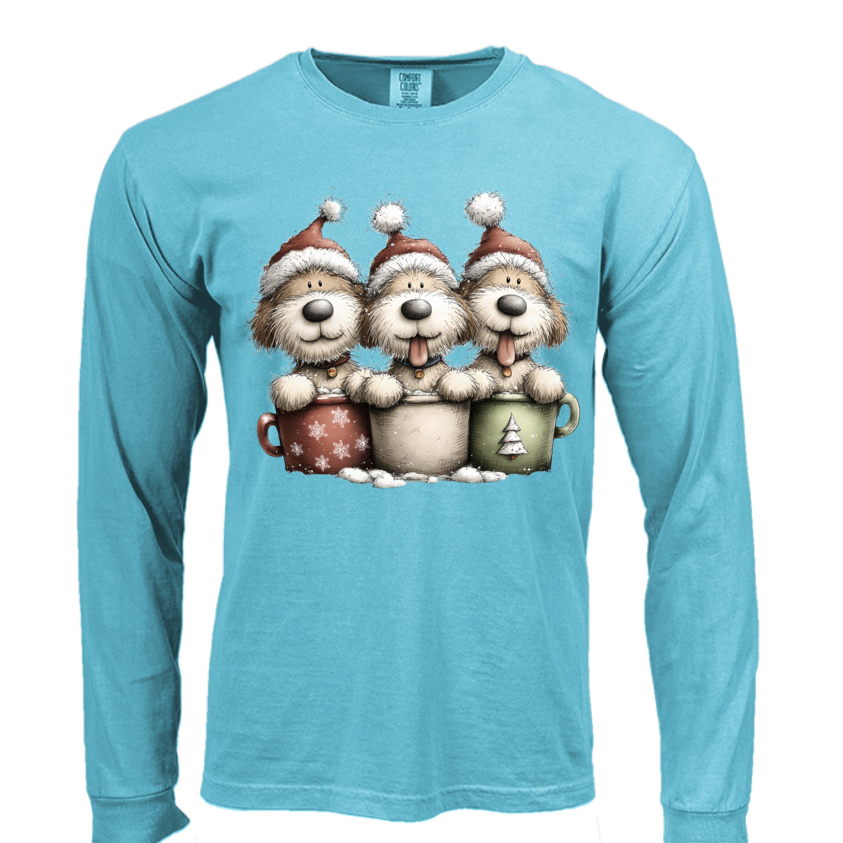 Comfort Colors Long Sleeve - Whimsy Pup Cups Tee