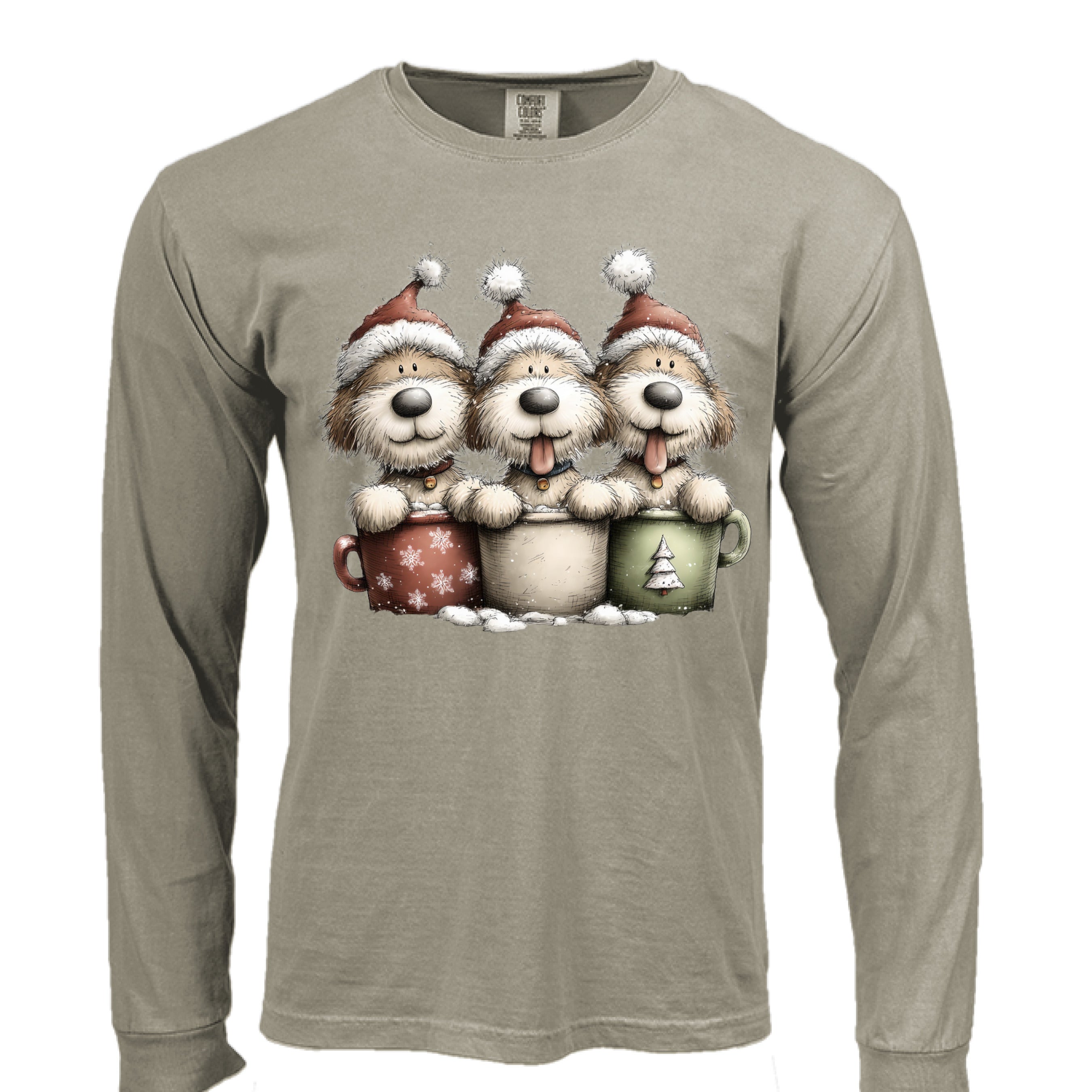 Comfort Colors Long Sleeve - Whimsy Pup Cups Tee