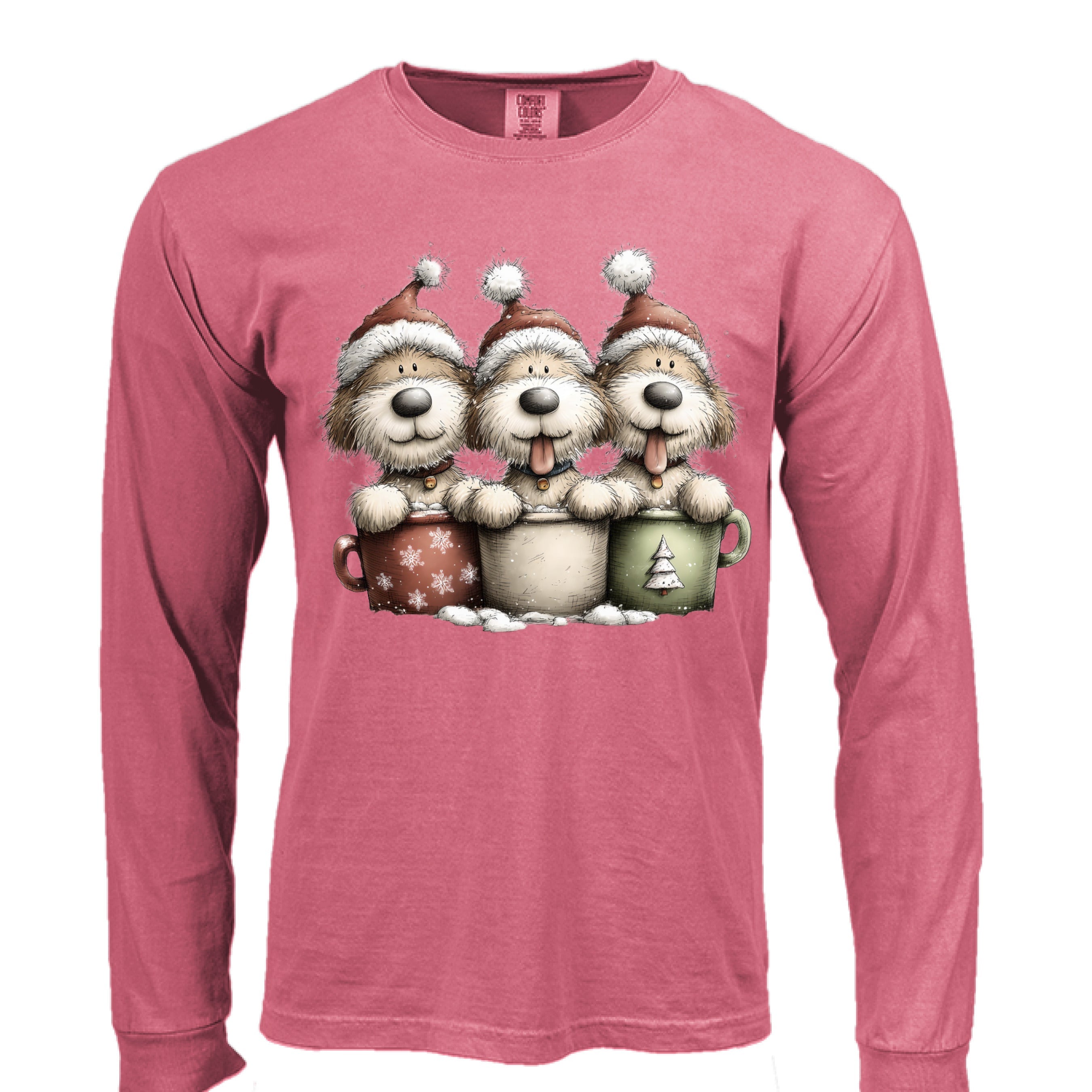 Comfort Colors Long Sleeve - Whimsy Pup Cups Tee