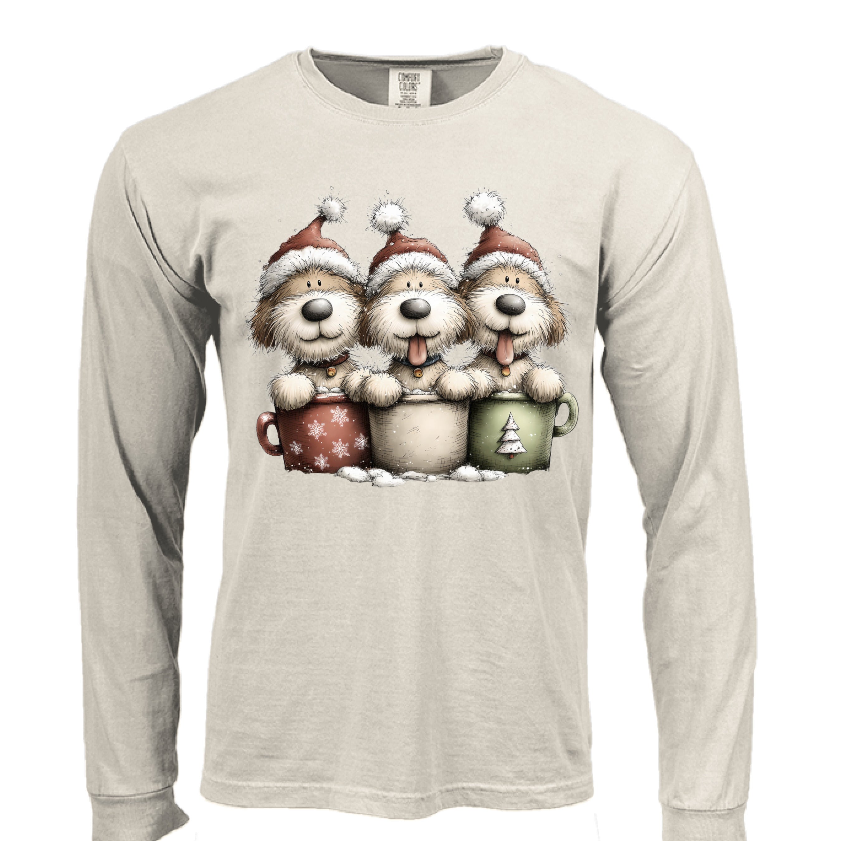 Comfort Colors Long Sleeve - Whimsy Pup Cups Tee