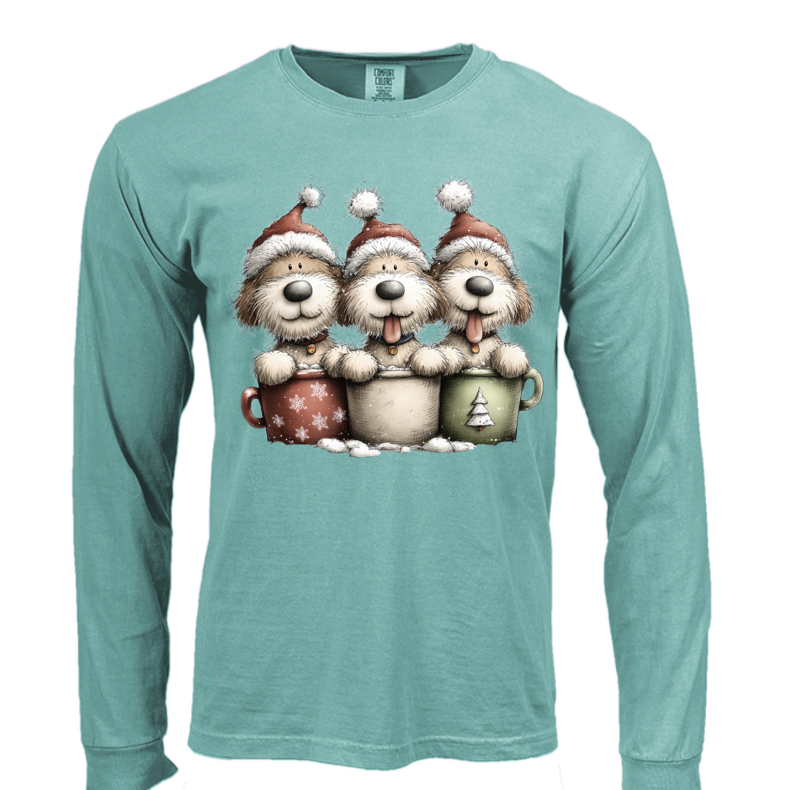 Comfort Colors Long Sleeve - Whimsy Pup Cups Tee
