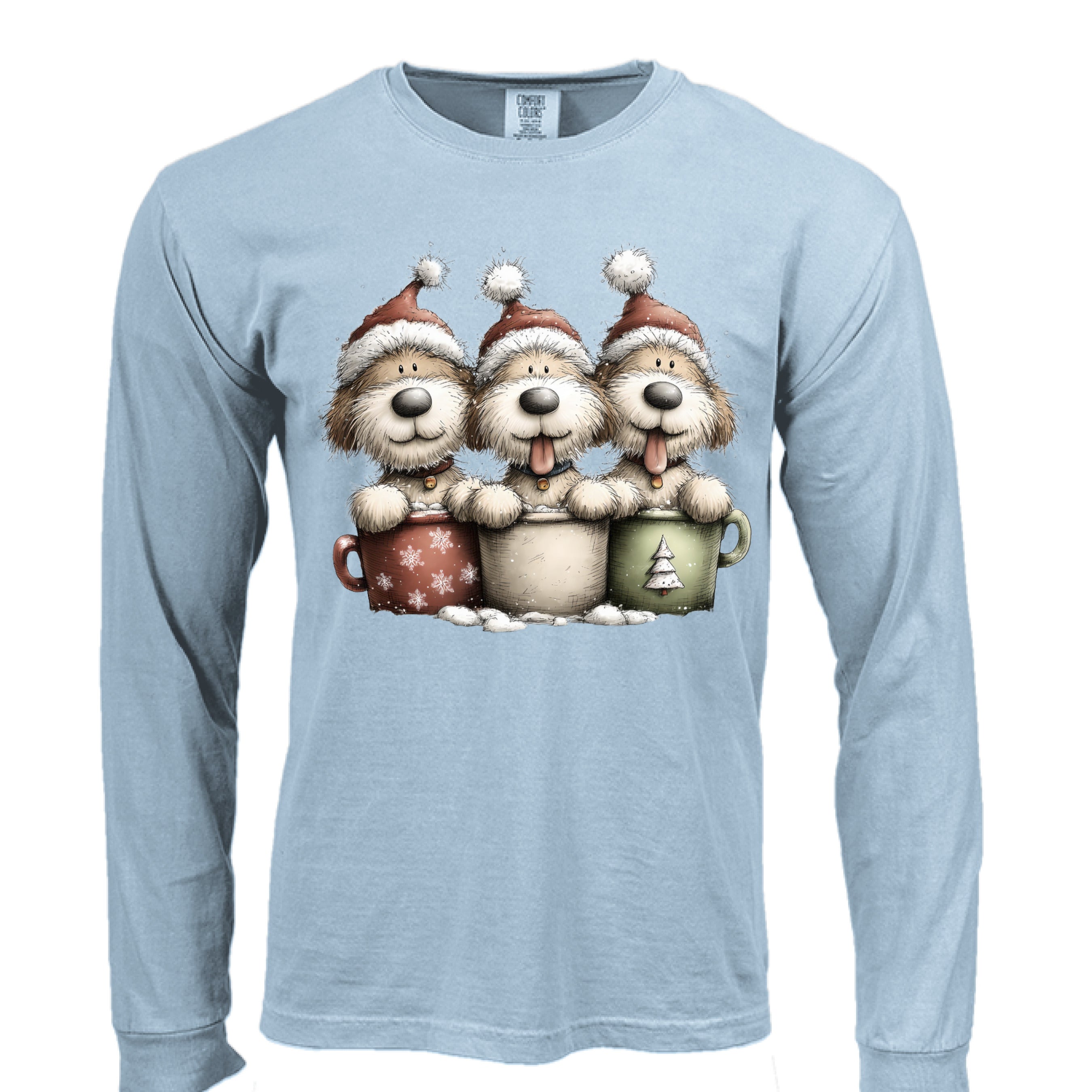 Comfort Colors Long Sleeve - Whimsy Pup Cups Tee