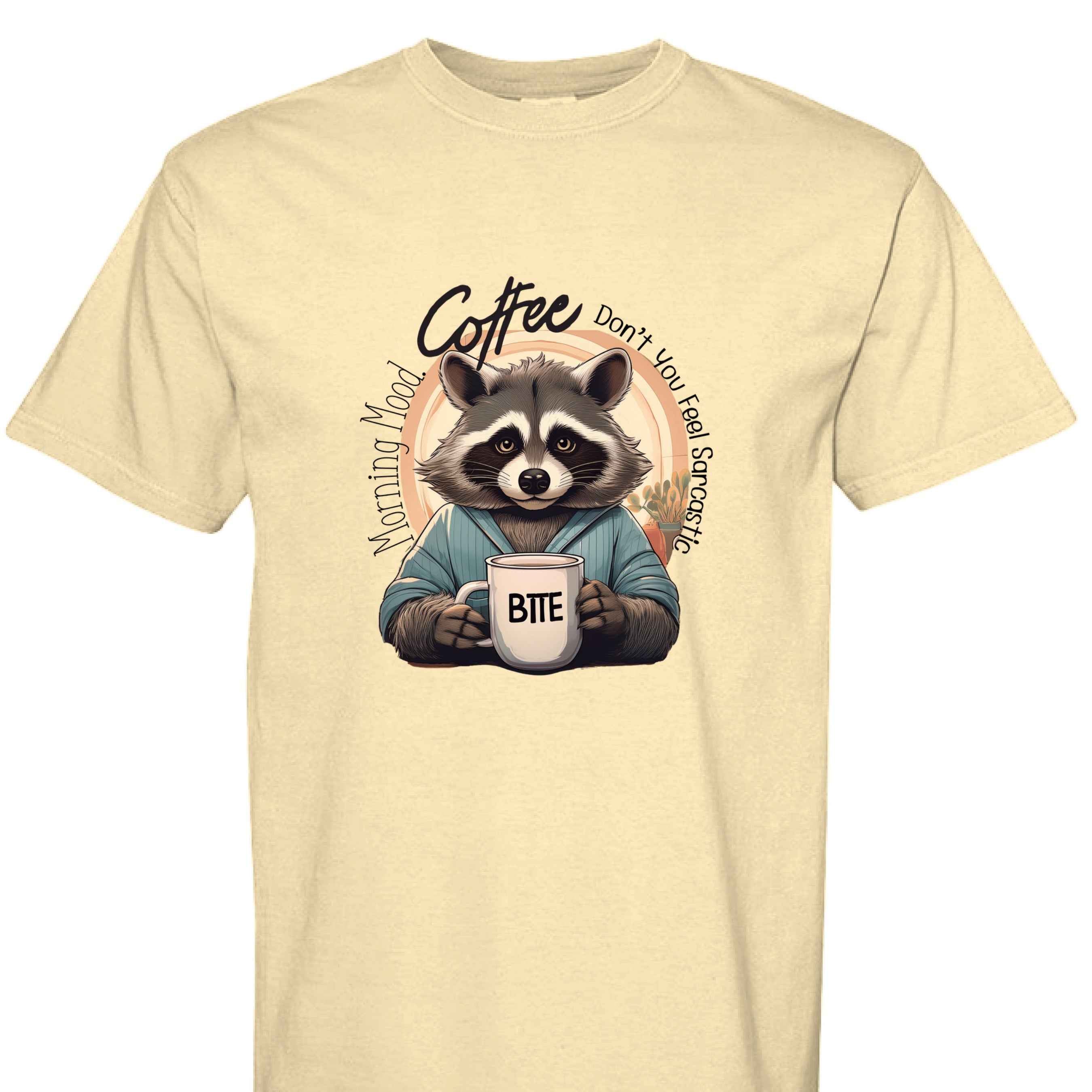 Comfort Colors T-Shirt - Raccoon Morning Coffee