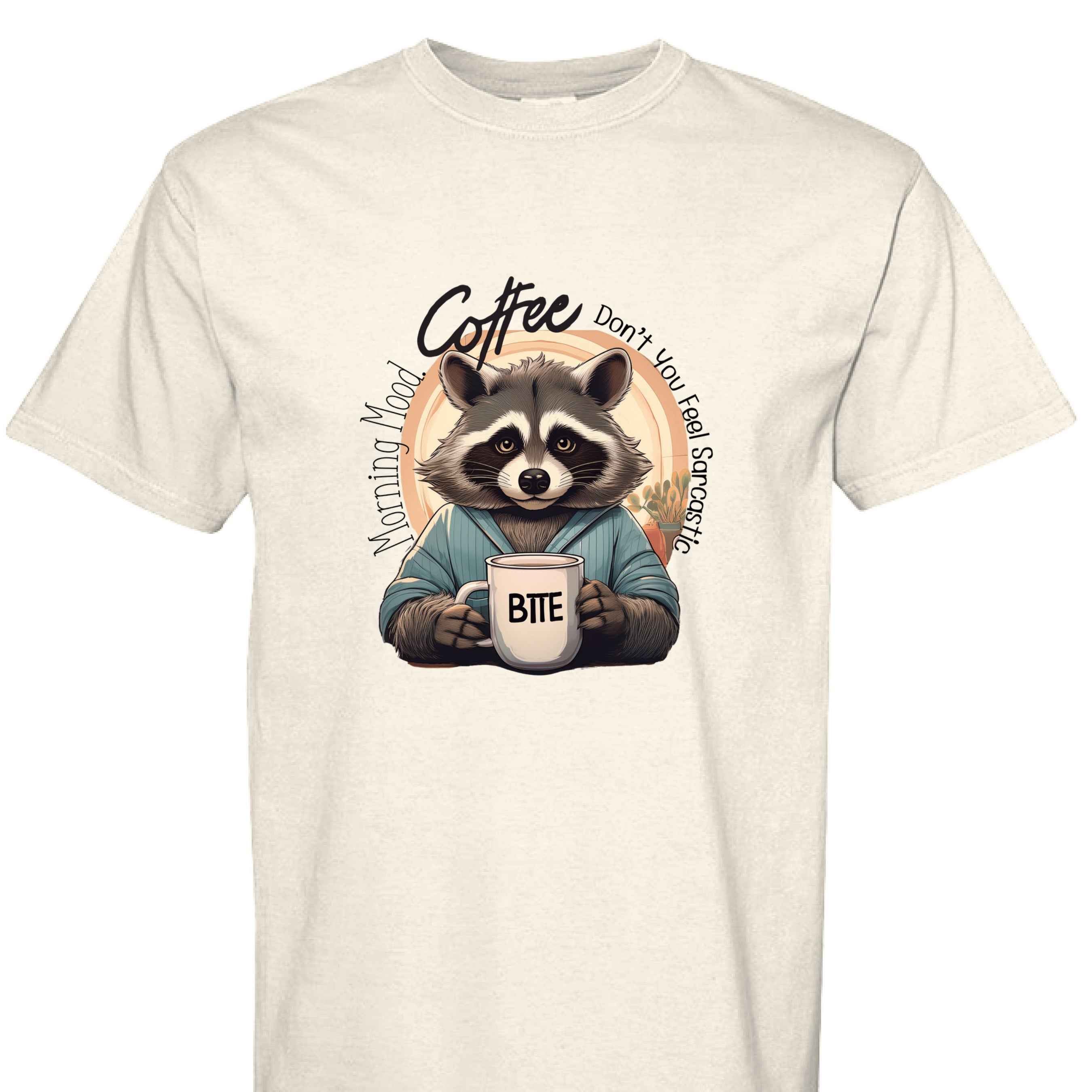 Comfort Colors T-Shirt - Raccoon Morning Coffee