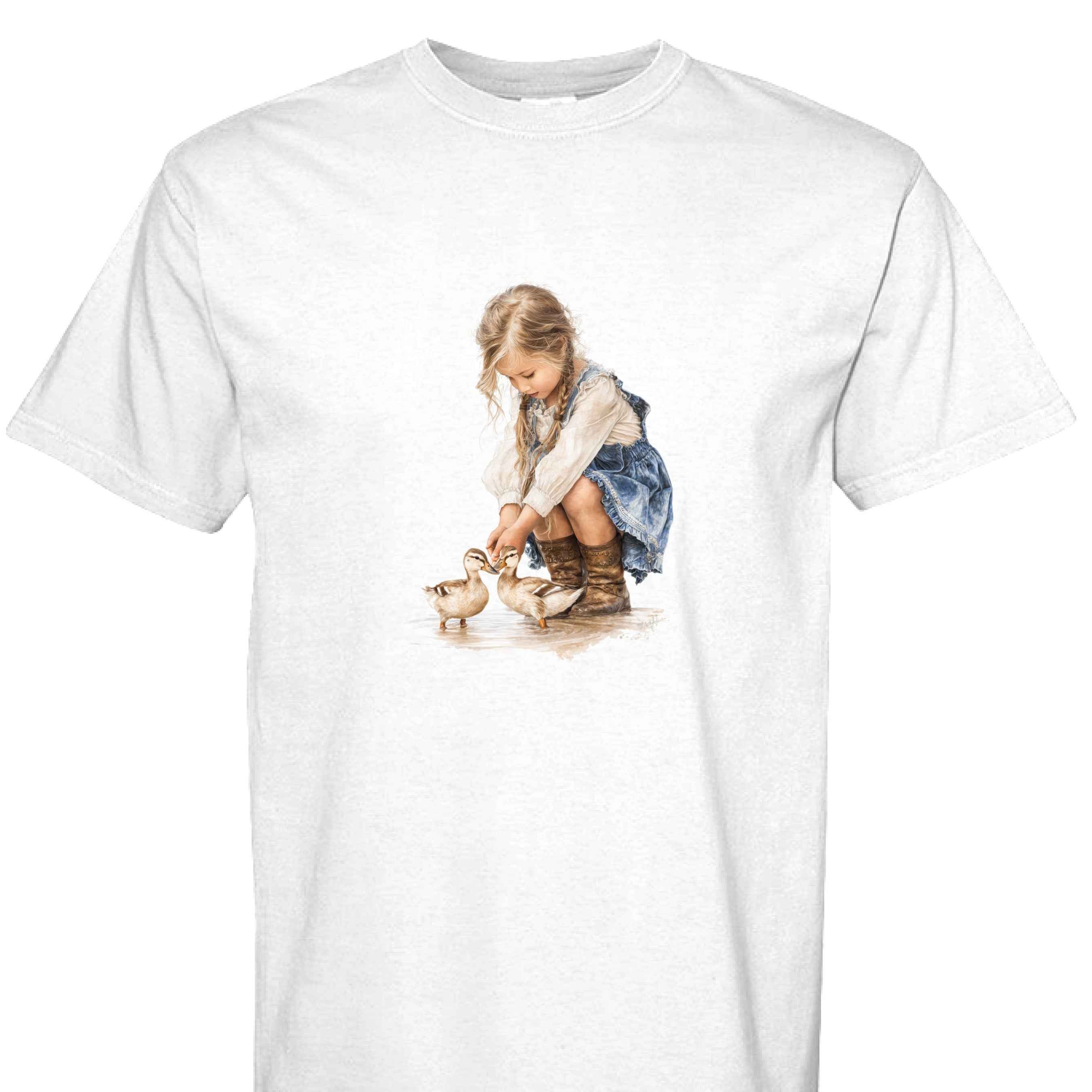 Comfort Colors T-Shirt - Little Girl Feeding Ducks
