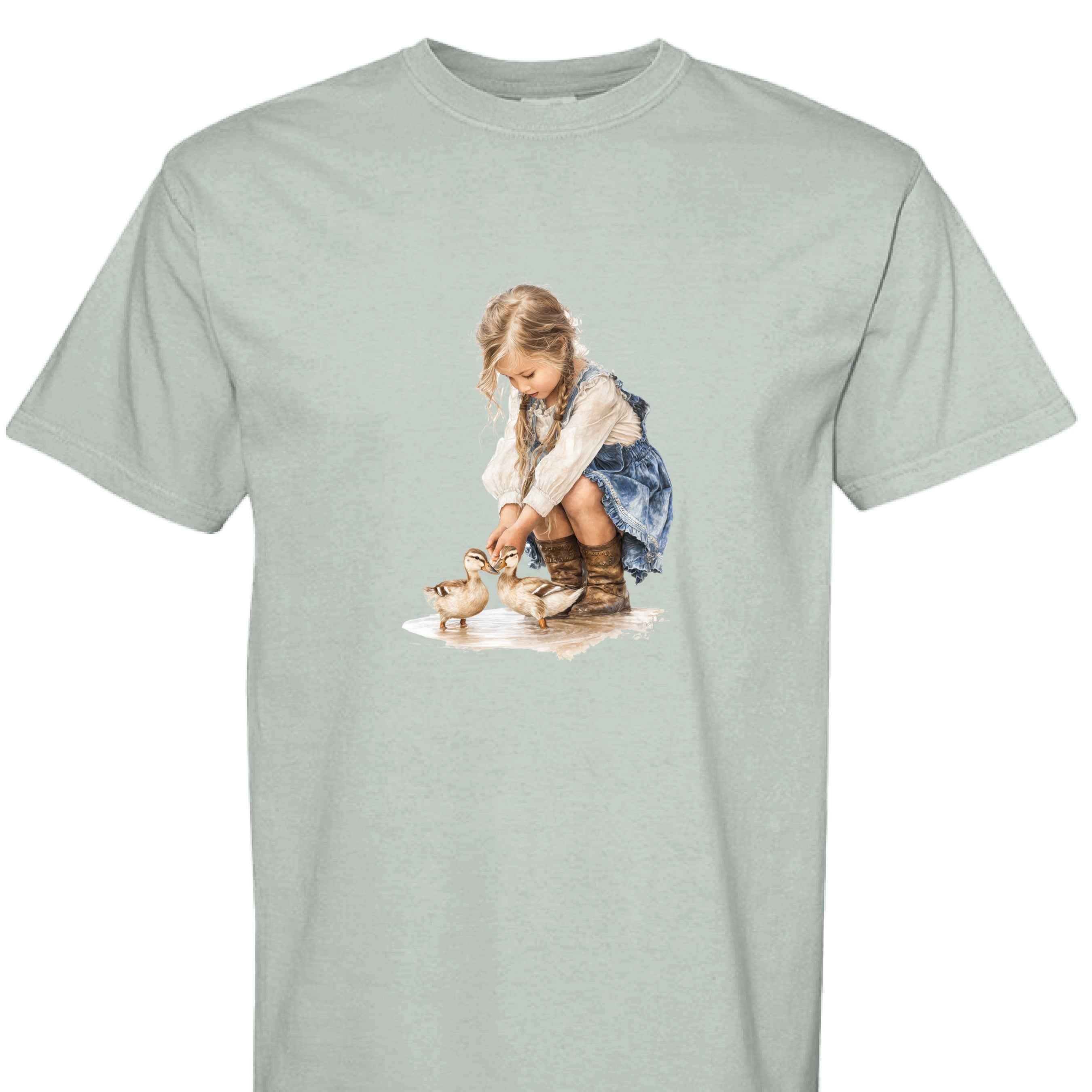 Comfort Colors T-Shirt - Little Girl Feeding Ducks