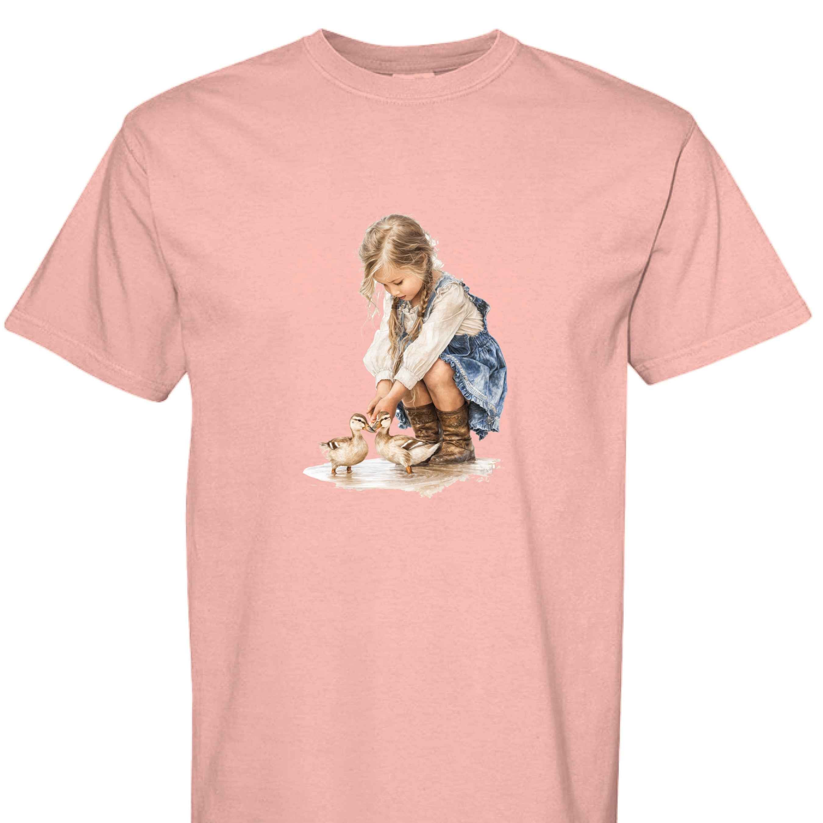 Comfort Colors T-Shirt - Little Girl Feeding Ducks
