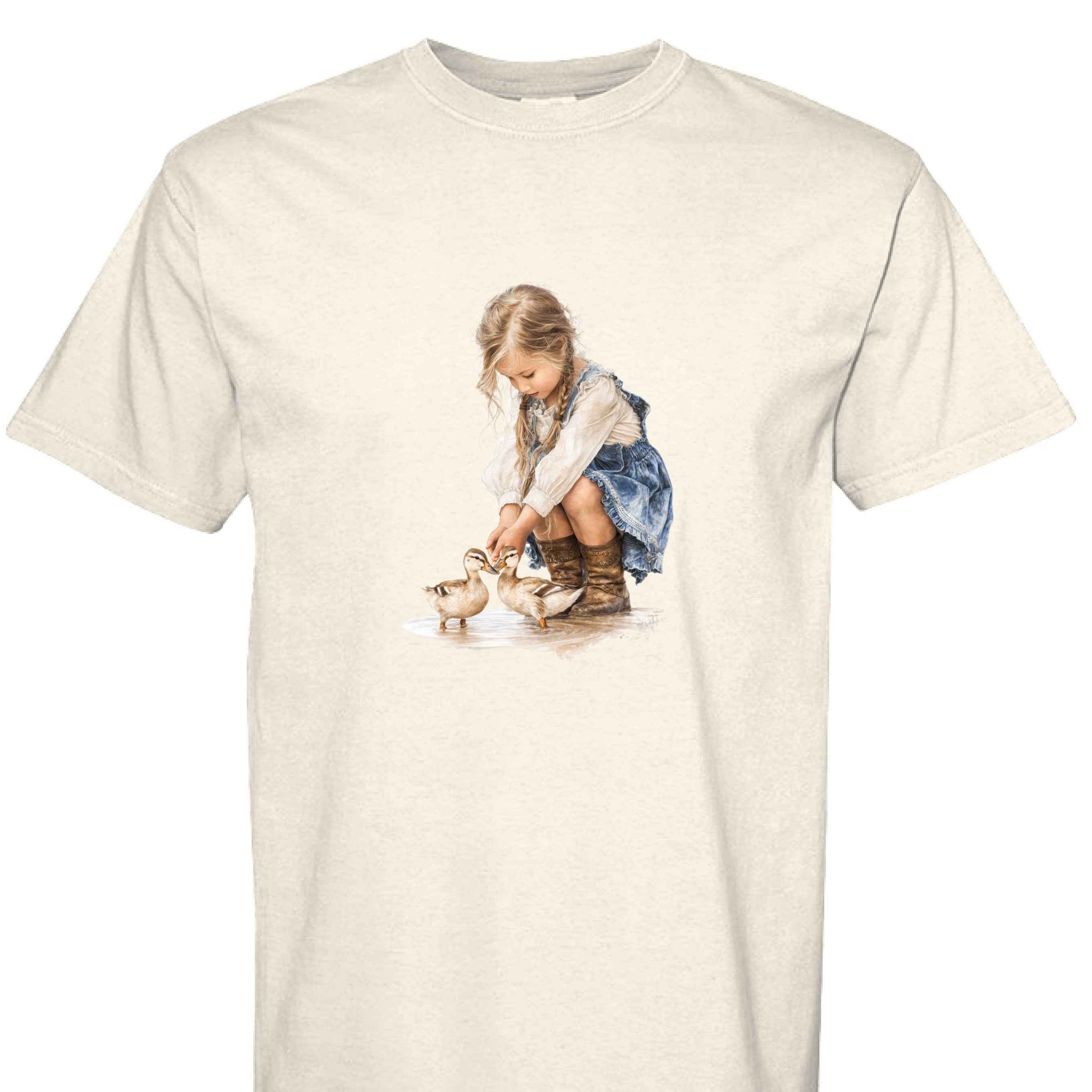 Comfort Colors T-Shirt - Little Girl Feeding Ducks