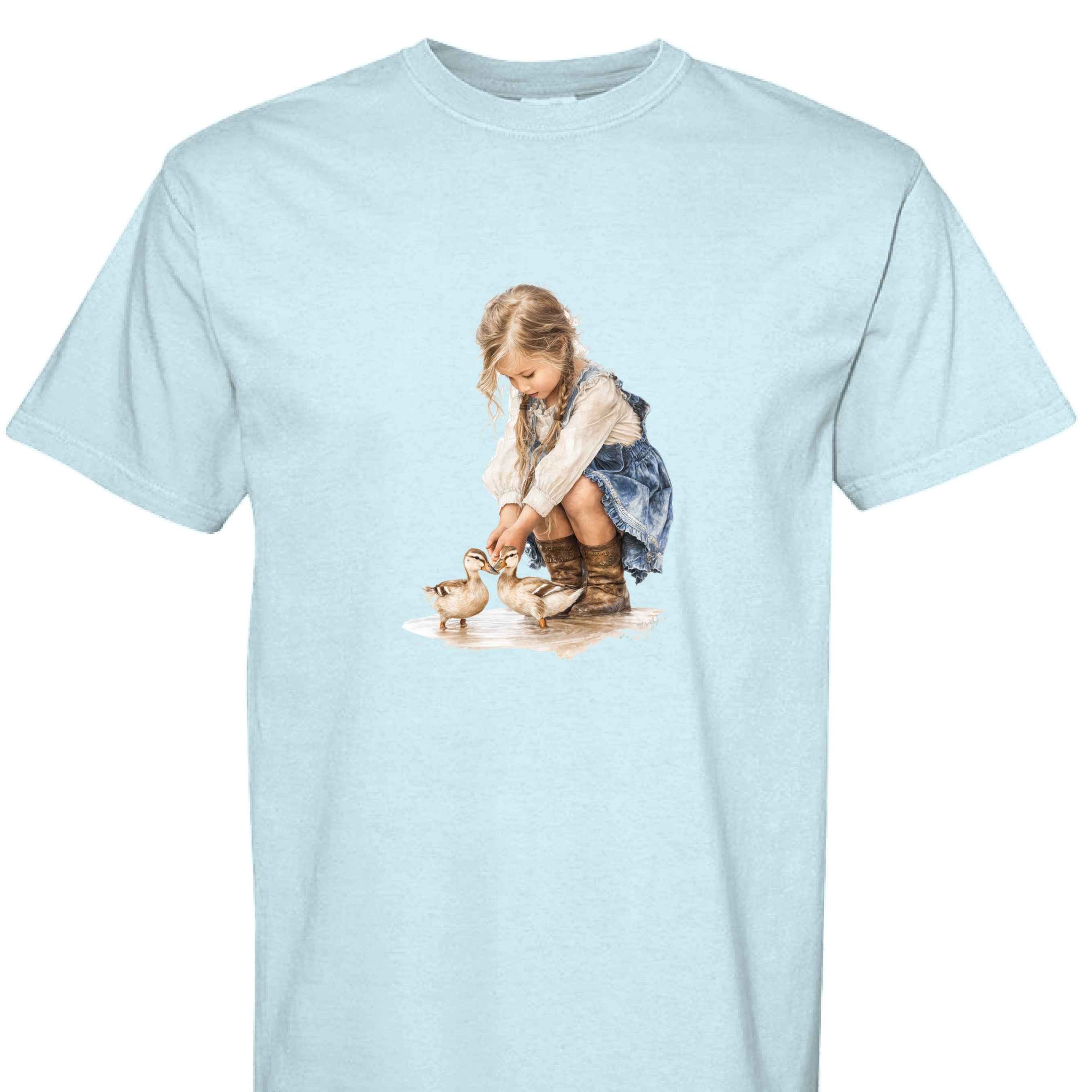 Comfort Colors T-Shirt - Little Girl Feeding Ducks