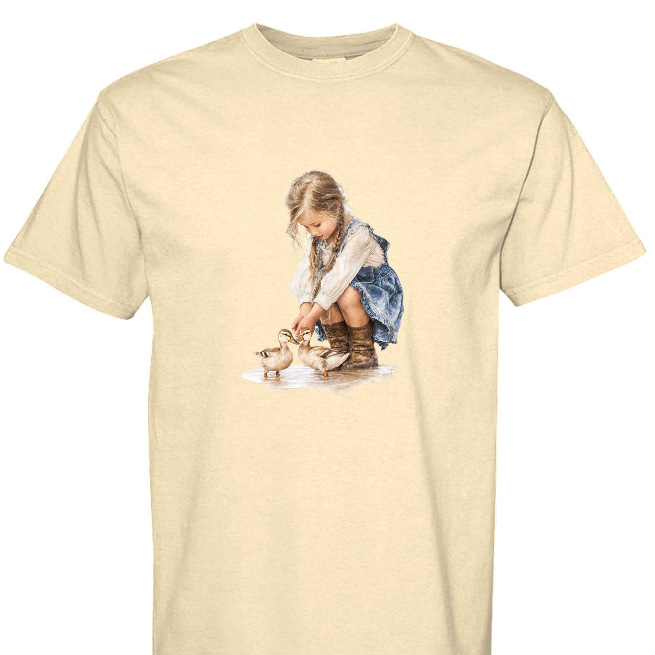 Comfort Colors T-Shirt - Little Girl Feeding Ducks