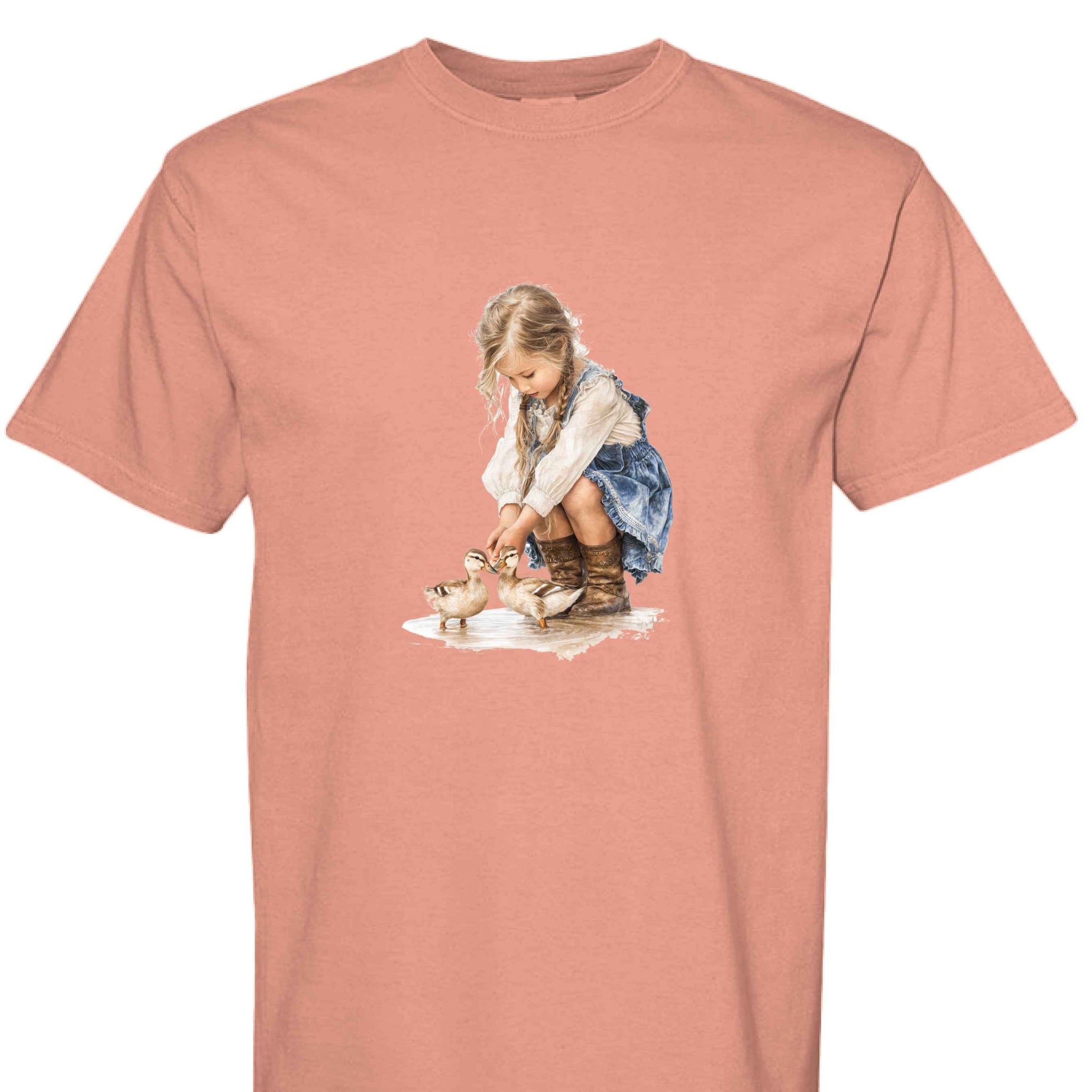 Comfort Colors T-Shirt - Little Girl Feeding Ducks