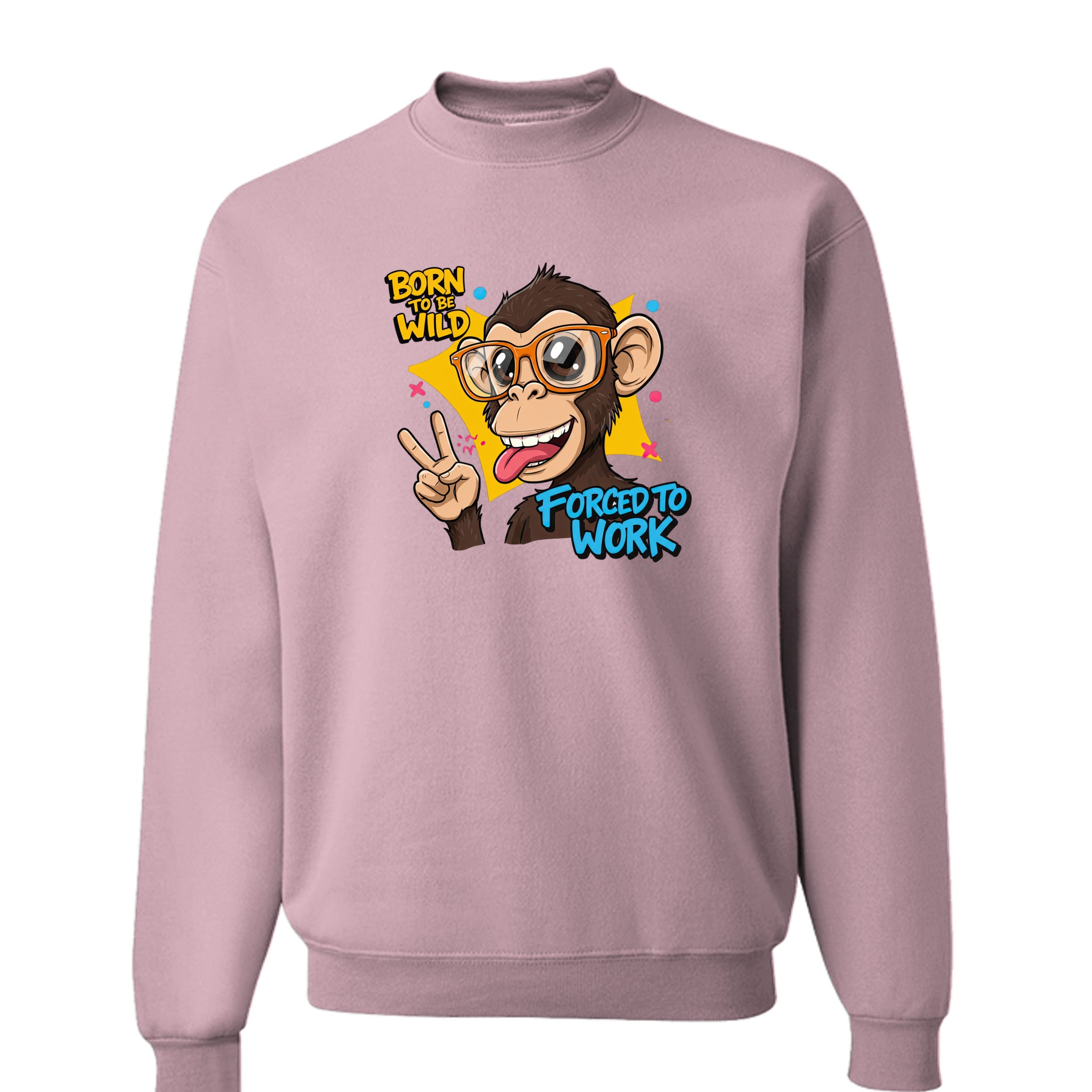 Funny Monkey Forced to Work Jerzees Sweatshirt