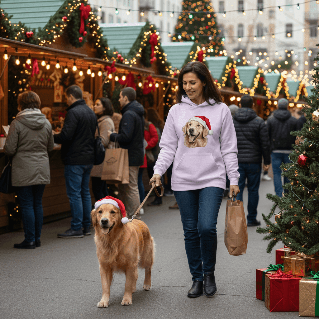 Golden Retriever Holiday Hoodie for Dog Lovers - Cozy Festive
