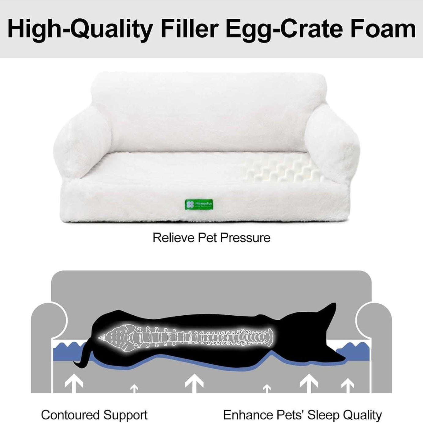 Orthopedic Egg Foam Dog Bed - Washable
