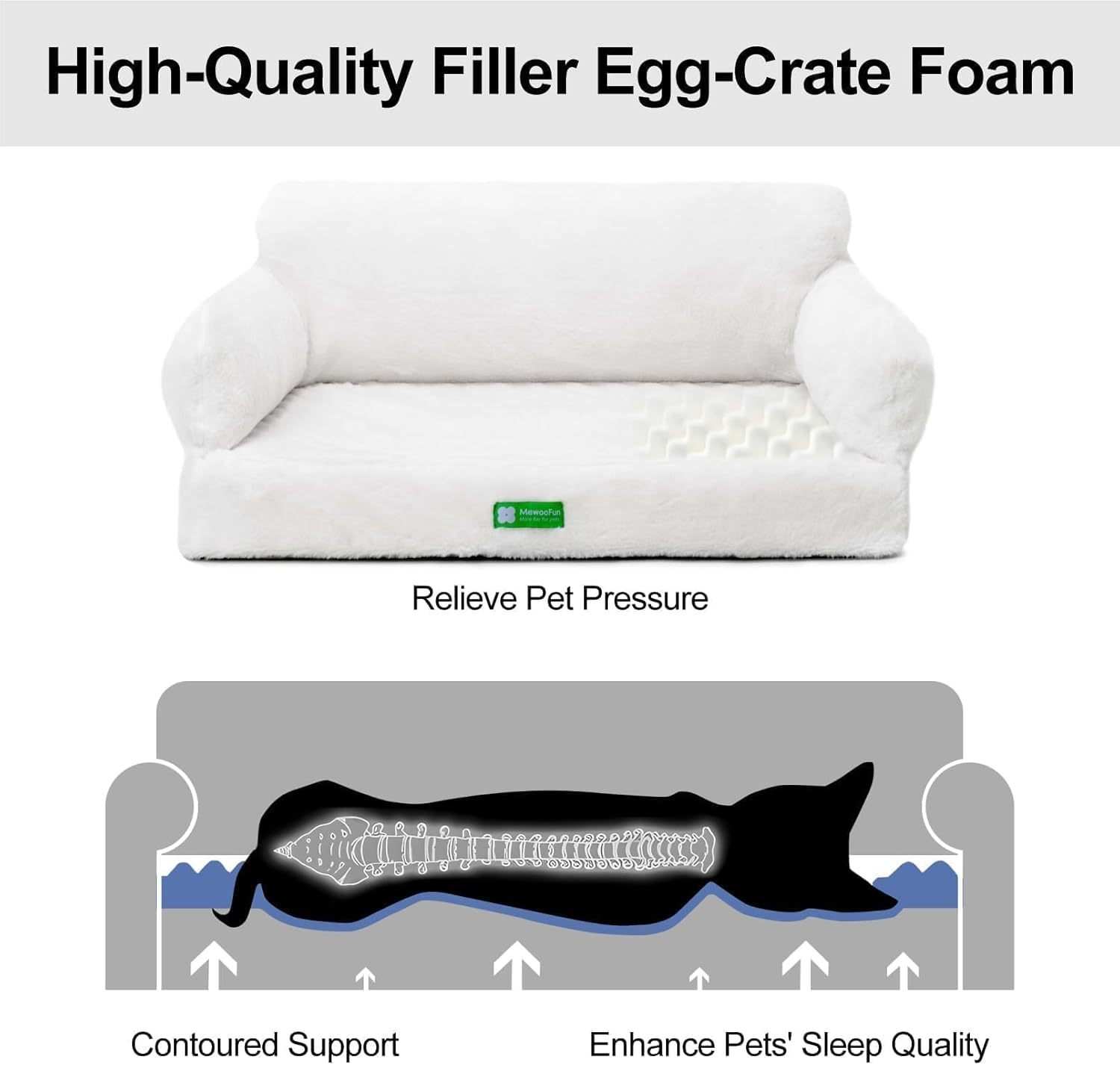 Orthopedic Egg Foam Dog Bed - Washable