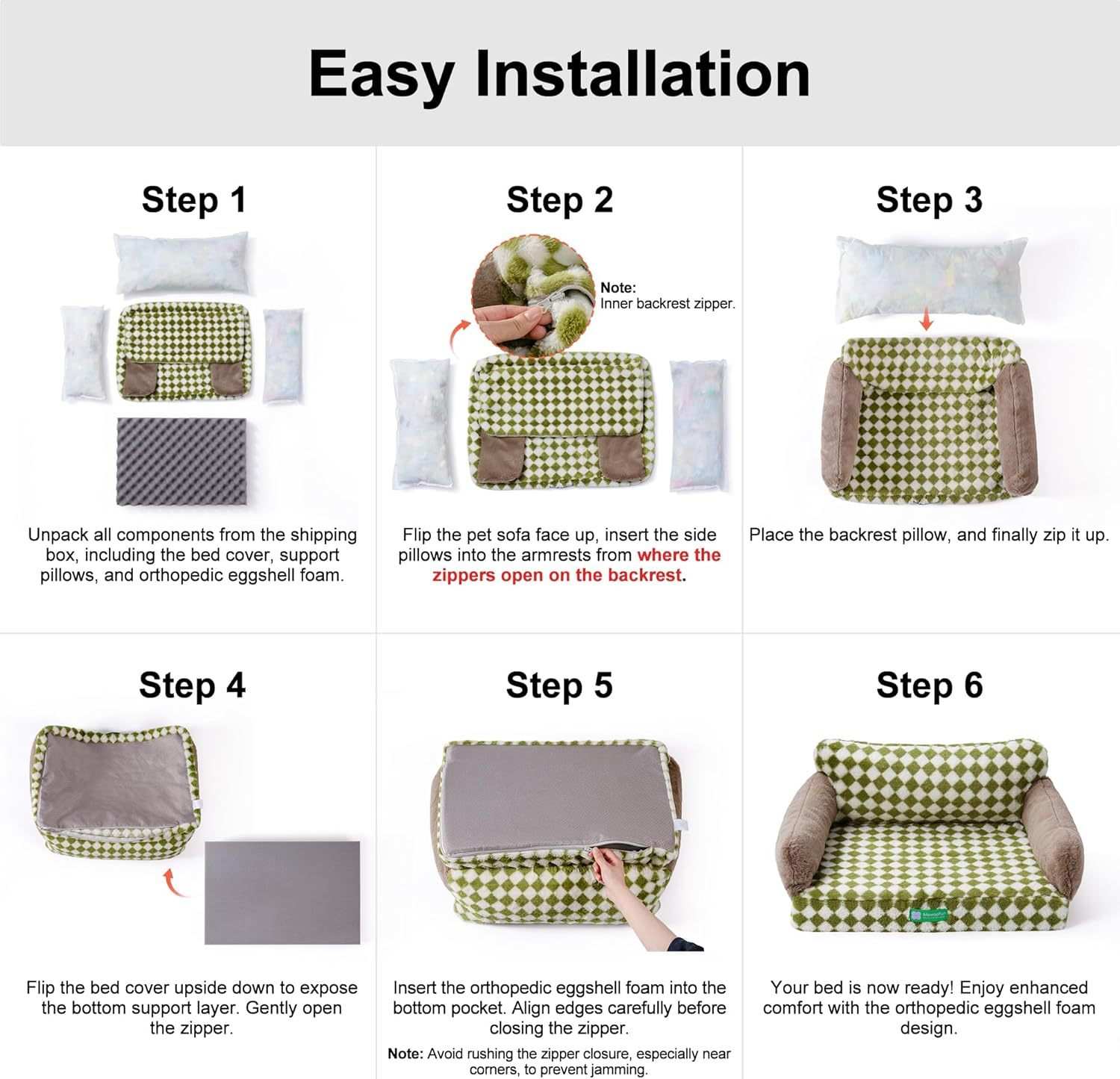 Orthopedic Egg Foam Dog Bed - Washable