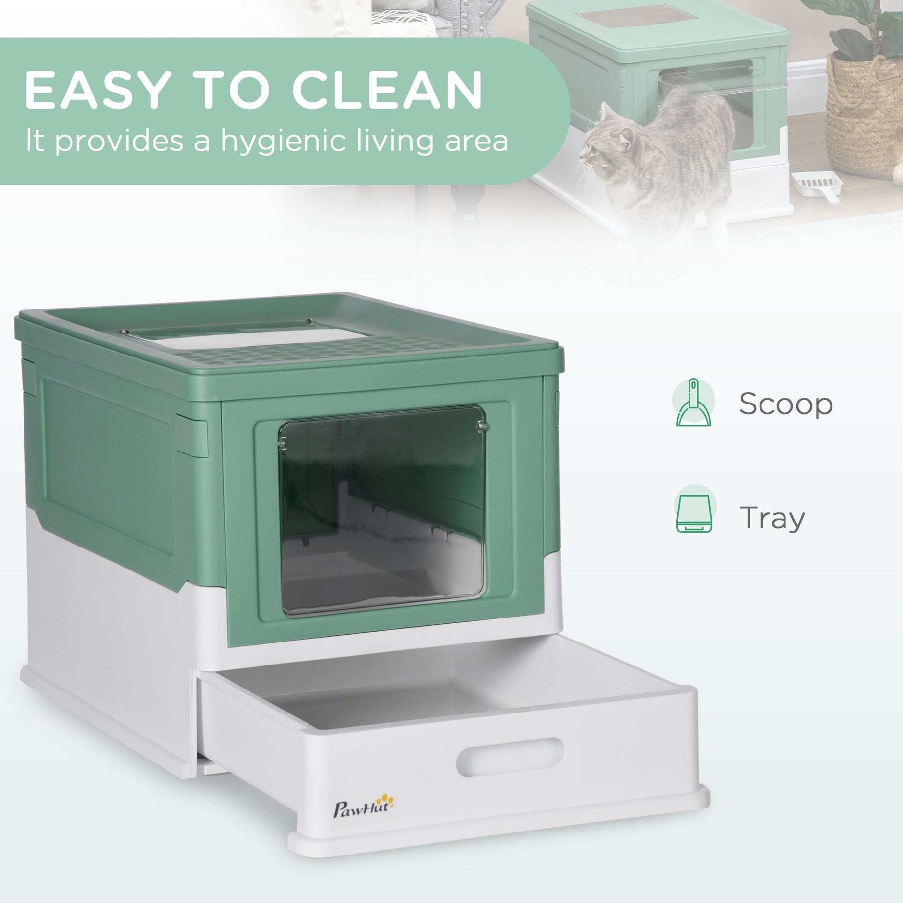 Wefulfil fully enclosed cat litter box - Odor Control