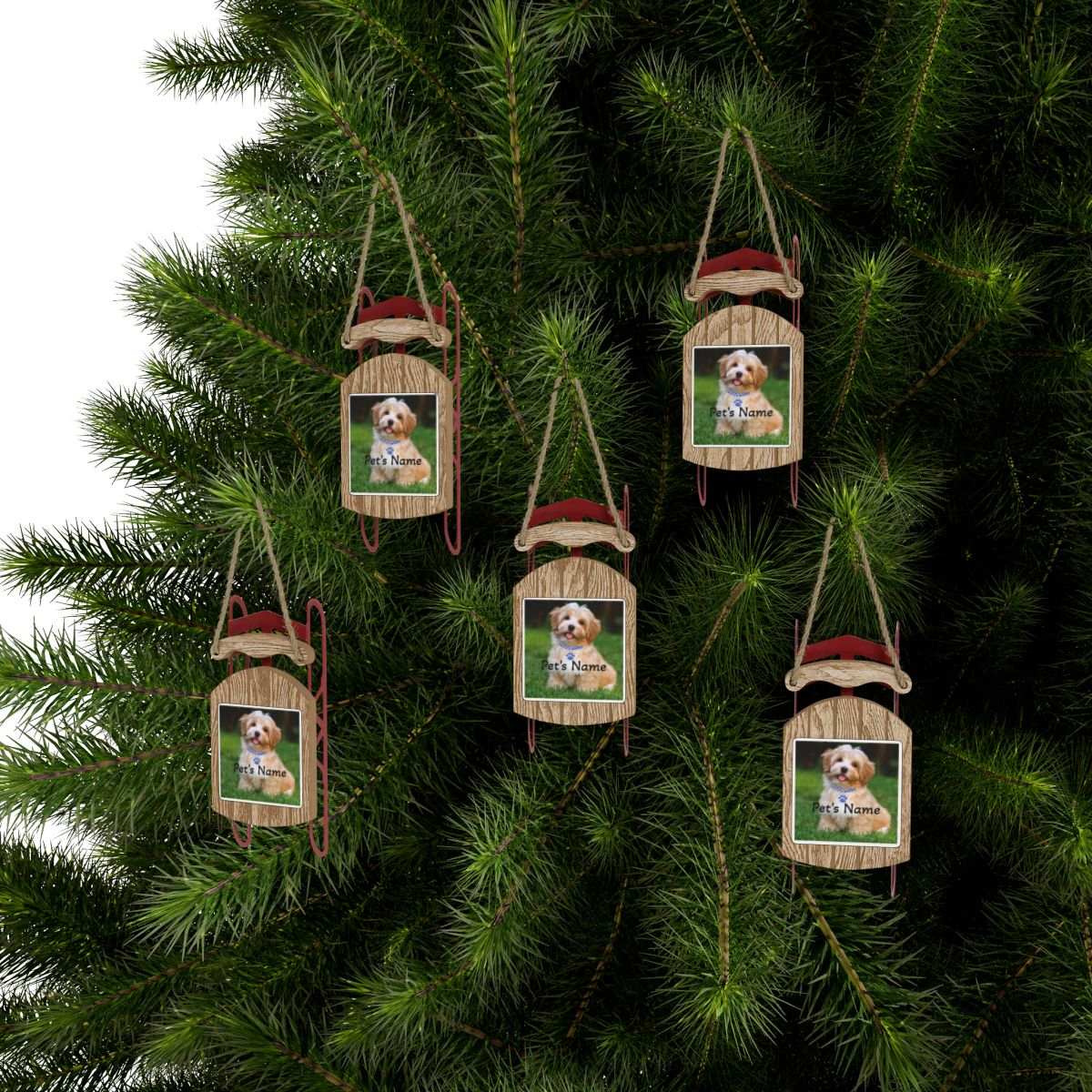 Personalized Pet Sled Ornaments - Custom Holiday Decor