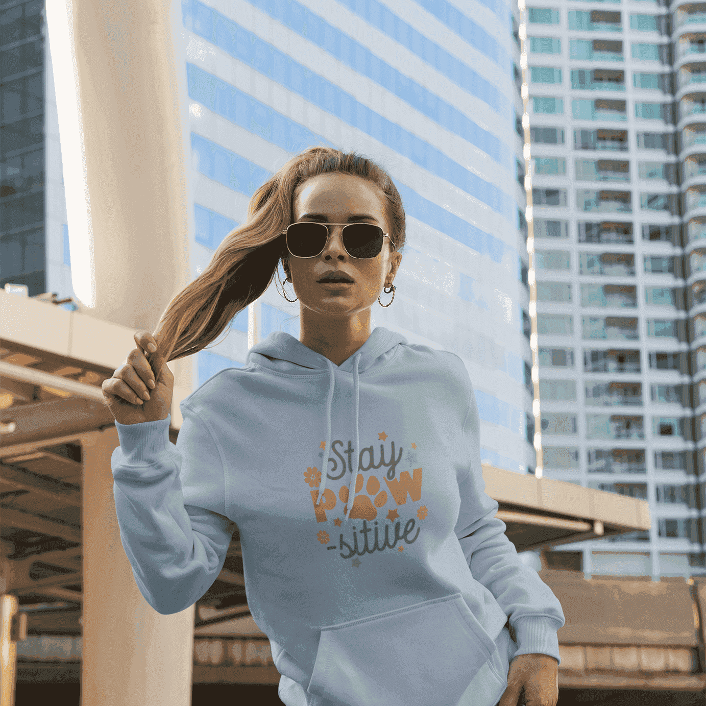 Stay Pawsitive Unisex Hoodie - Pet Themed Inspirational Hoodie