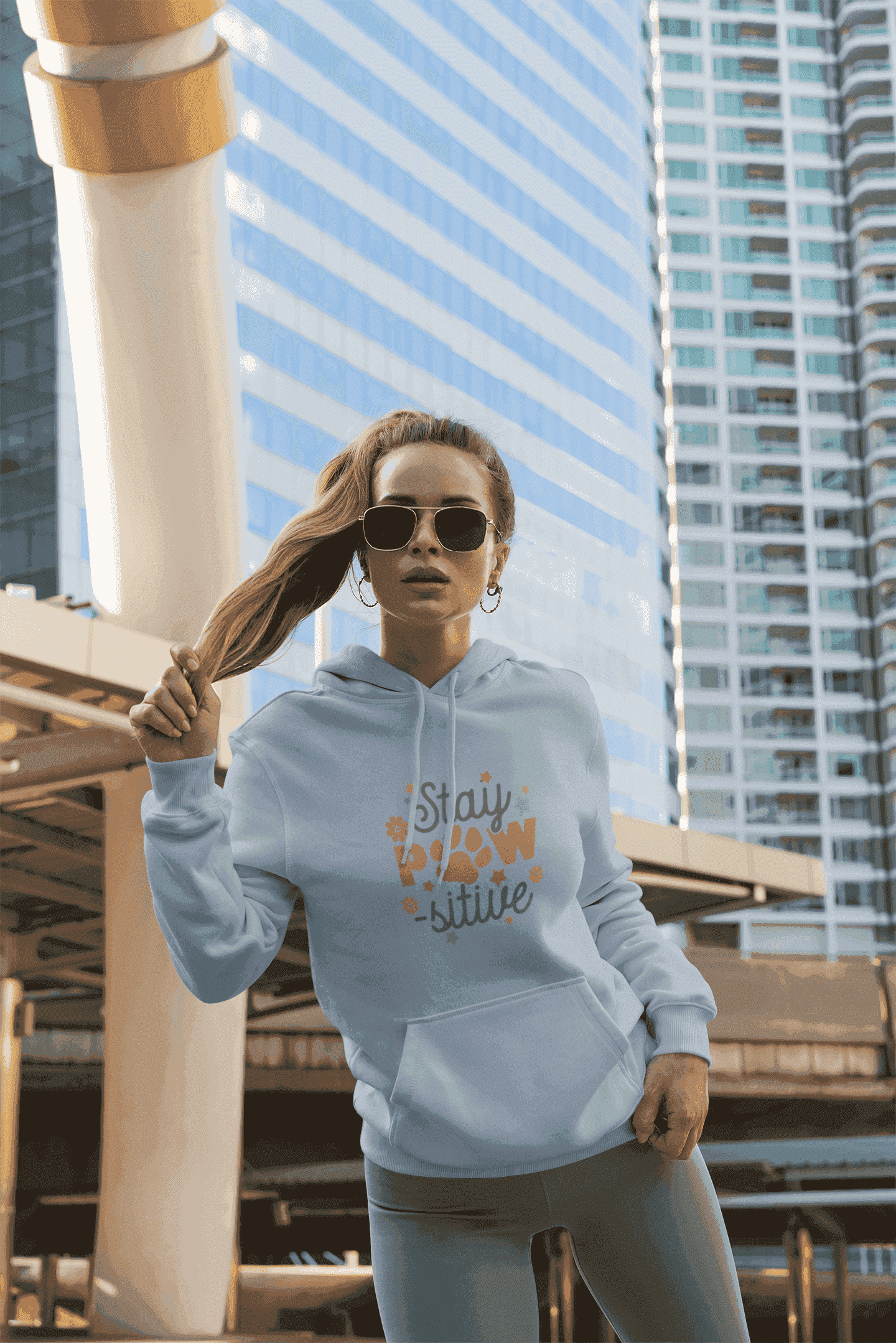 Stay Pawsitive Unisex Hoodie - Pet Themed Inspirational Hoodie