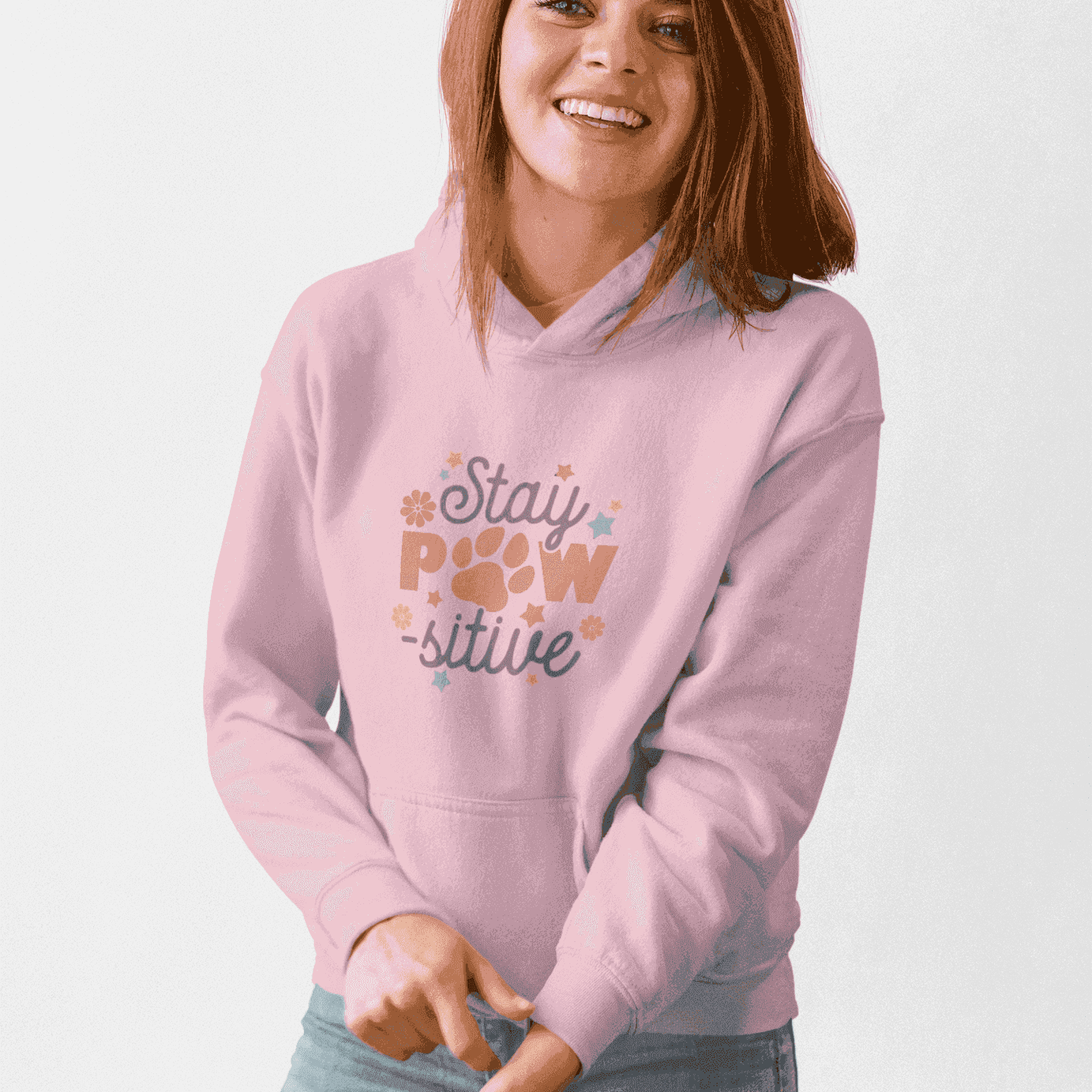 Stay Pawsitive Unisex Hoodie - Pet Themed Inspirational Hoodie