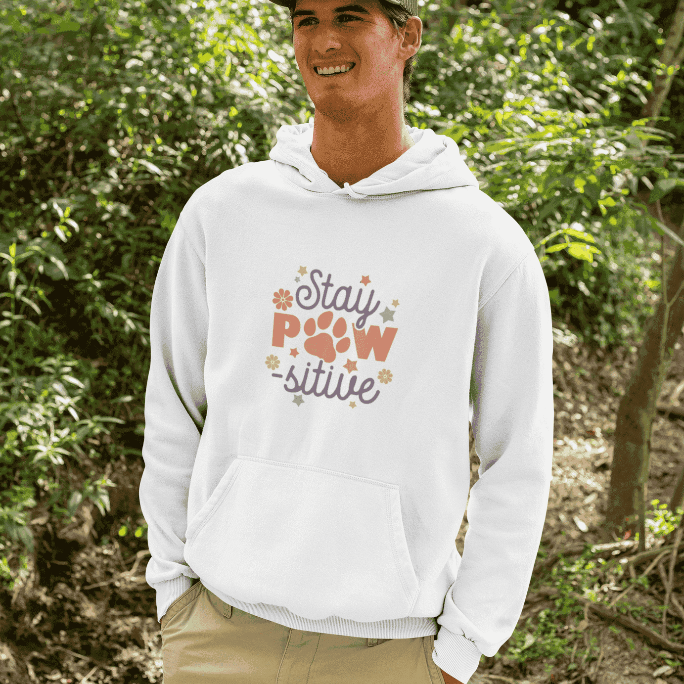 Stay Pawsitive Unisex Hoodie - Pet Themed Inspirational Hoodie