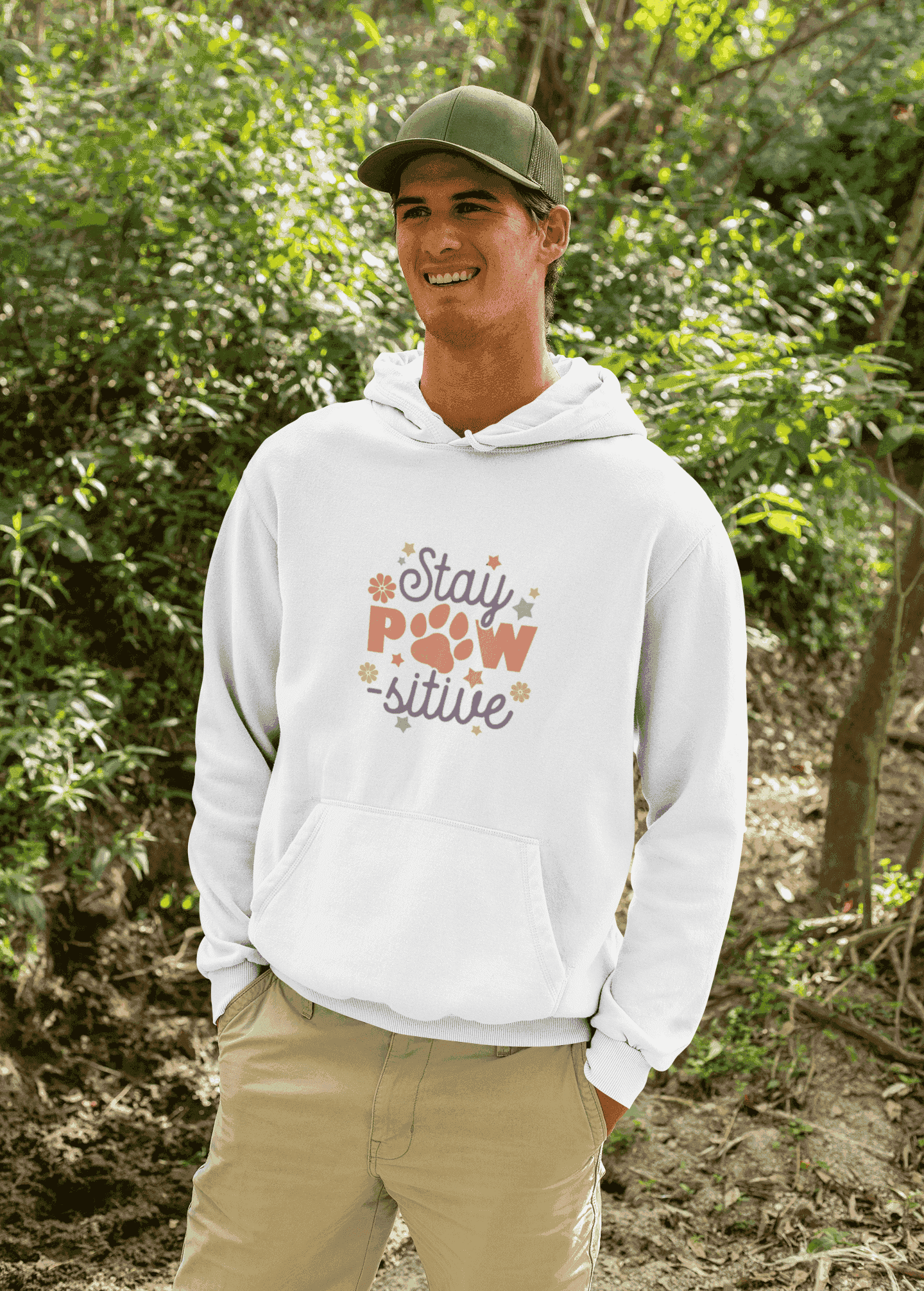 Stay Pawsitive Unisex Hoodie - Pet Themed Inspirational Hoodie
