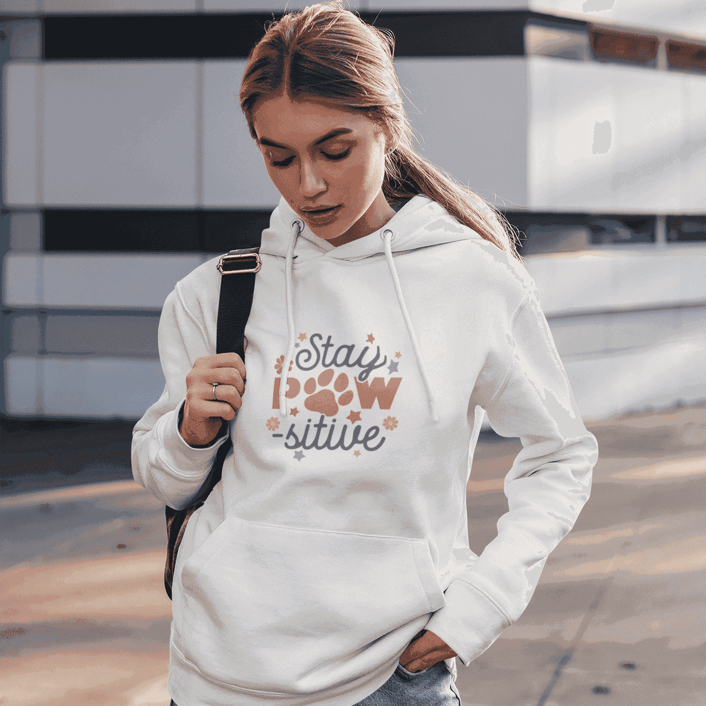Stay Pawsitive Unisex Hoodie - Pet Themed Inspirational Hoodie
