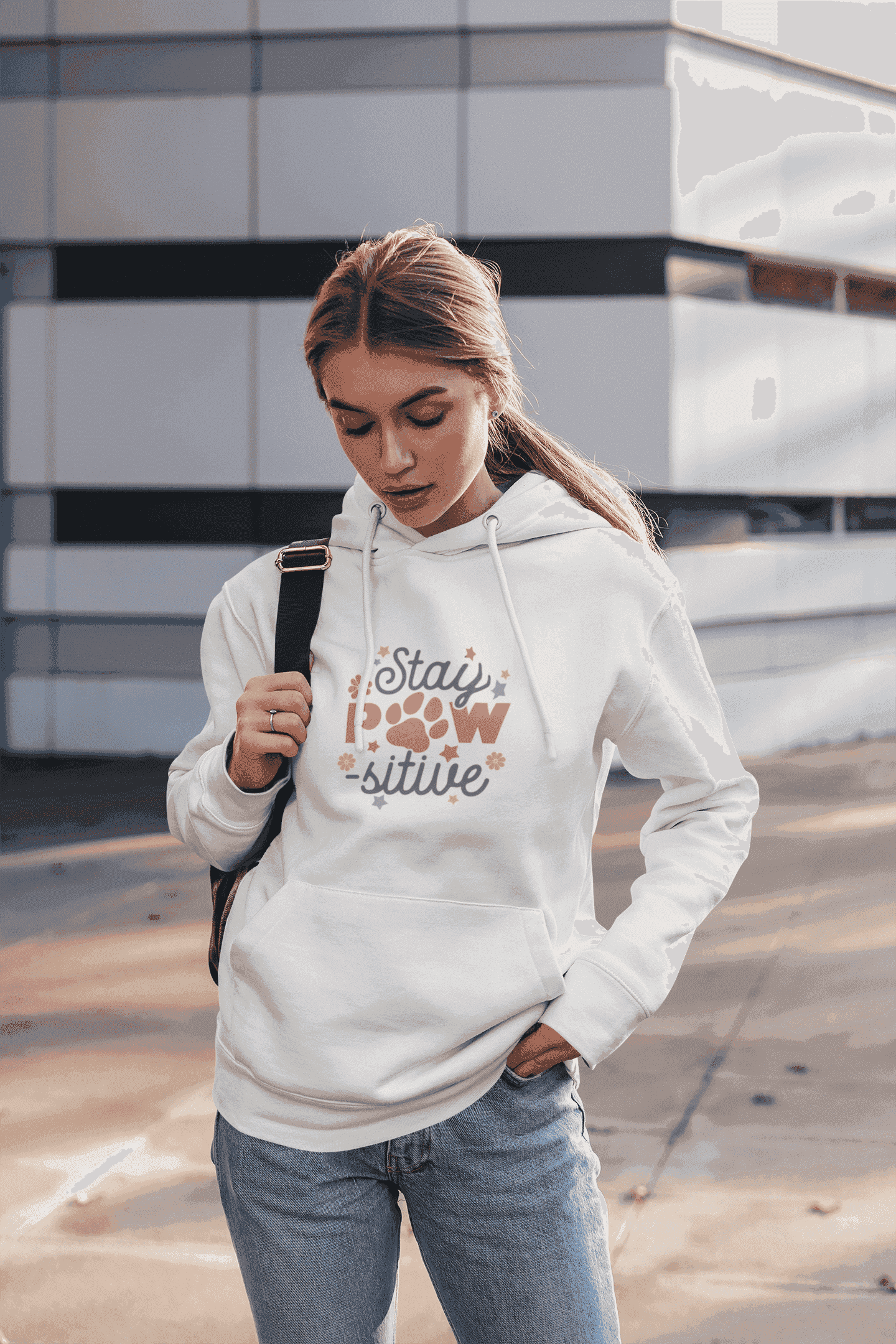 Stay Pawsitive Unisex Hoodie - Pet Themed Inspirational Hoodie