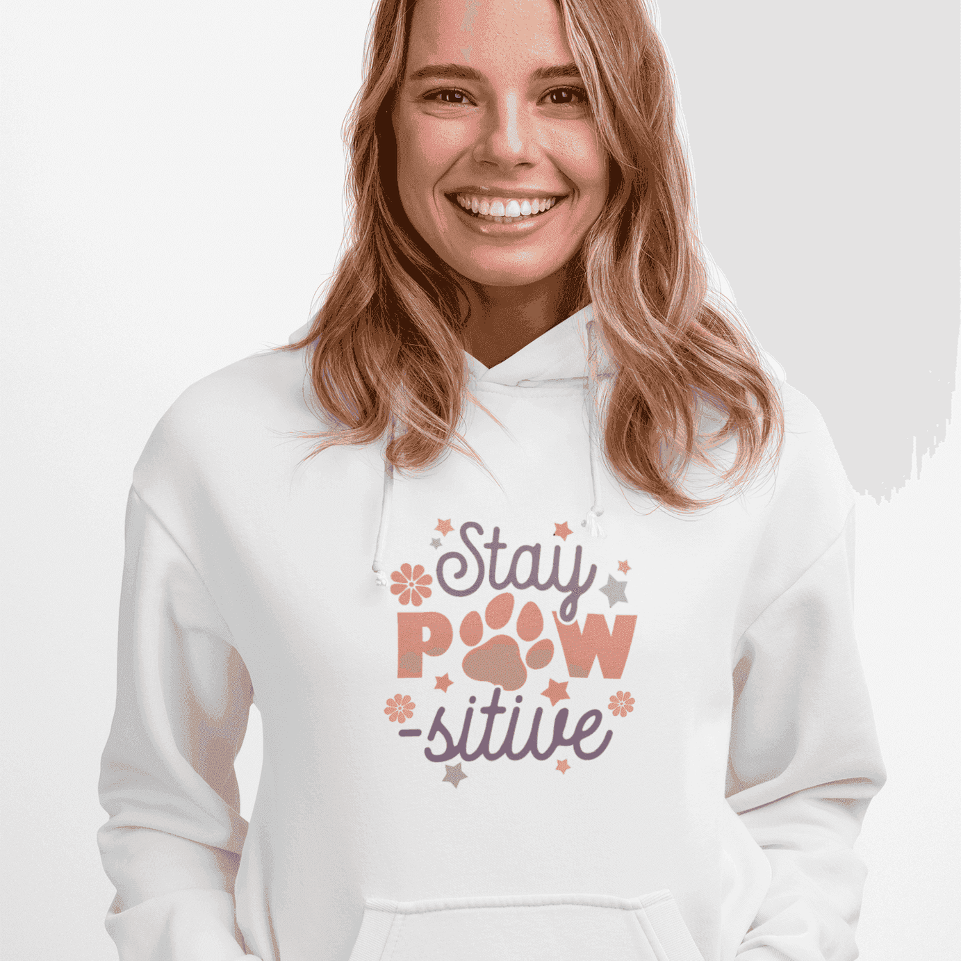 Stay Pawsitive Unisex Hoodie - Pet Themed Inspirational Hoodie