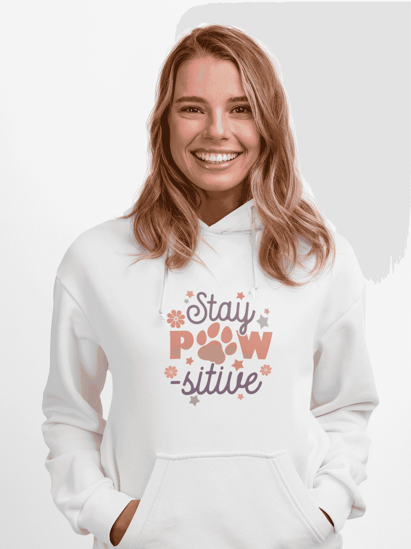 Stay Pawsitive Unisex Hoodie - Pet Themed Inspirational Hoodie