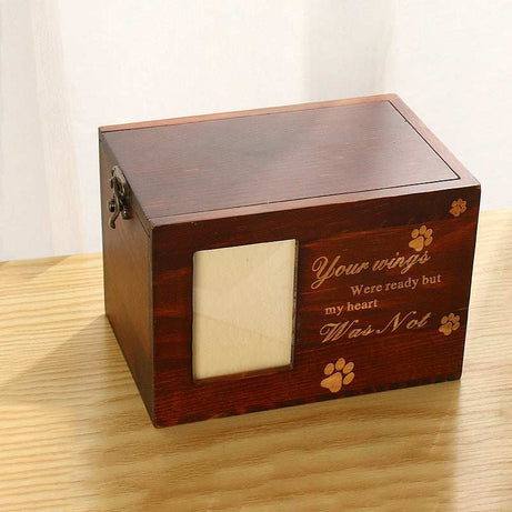 Solid Wood Pet Leash Photo Frame Cinerary Casket