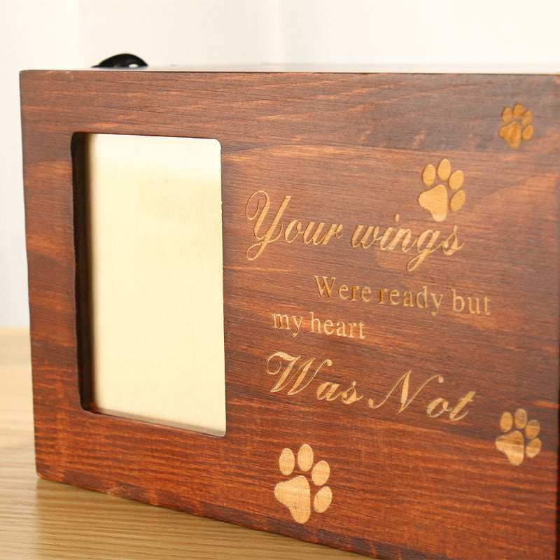 Solid Wood Pet Leash Photo Frame Cinerary Casket