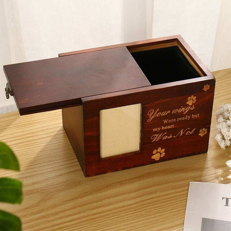 Solid Wood Pet Leash Photo Frame Cinerary Casket