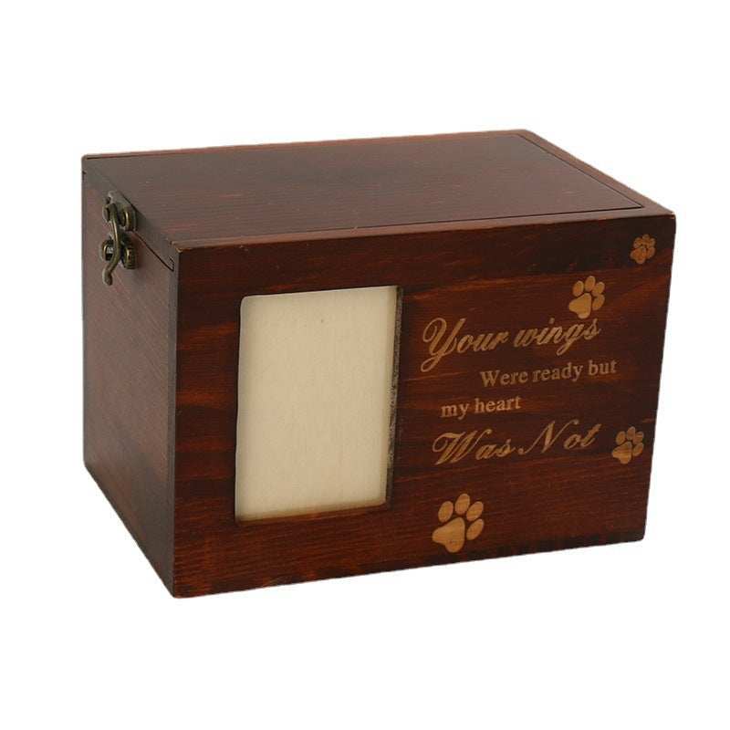 Solid Wood Pet Leash Photo Frame Cinerary Casket