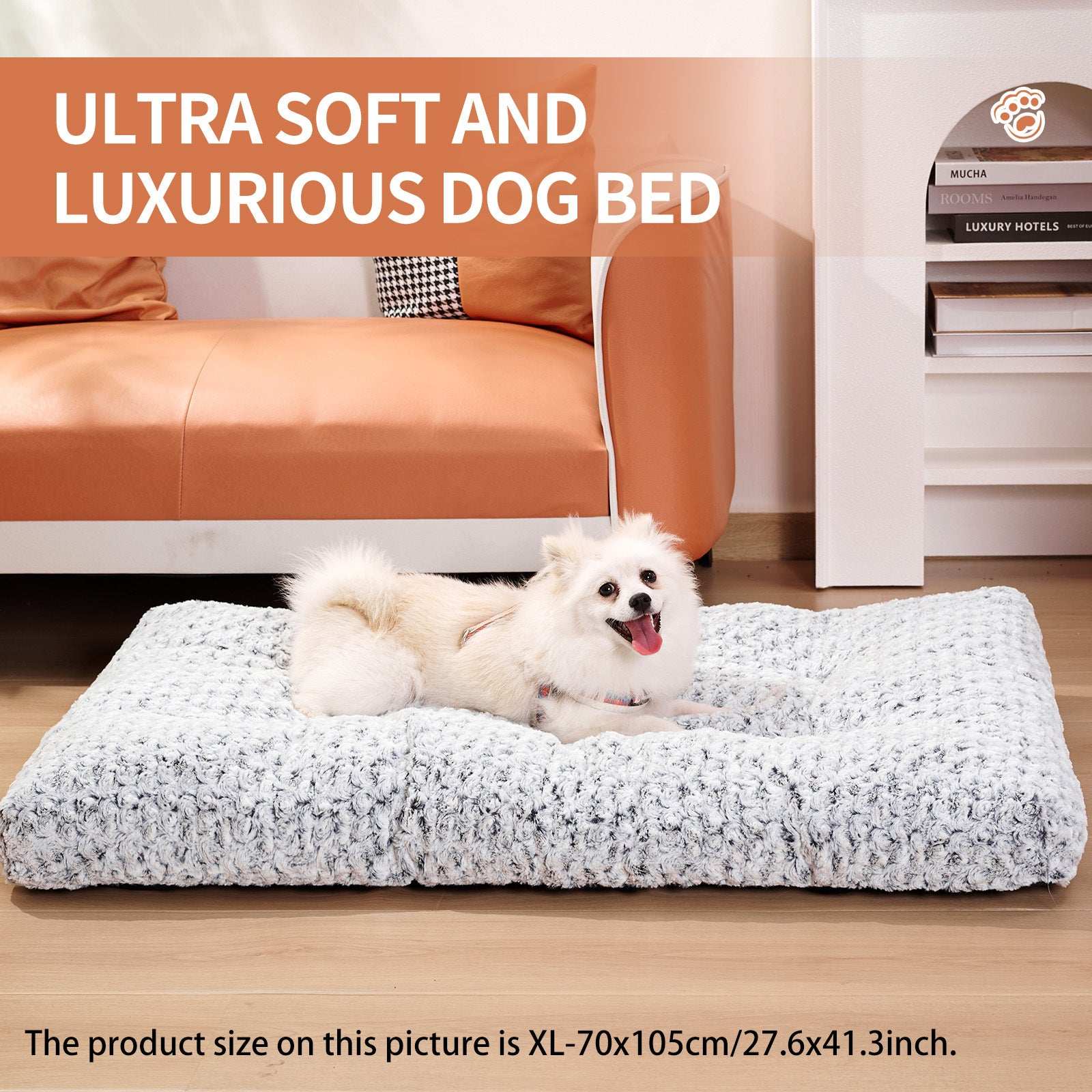 Dog Crate Bed Pad - Rose Velvet Circle