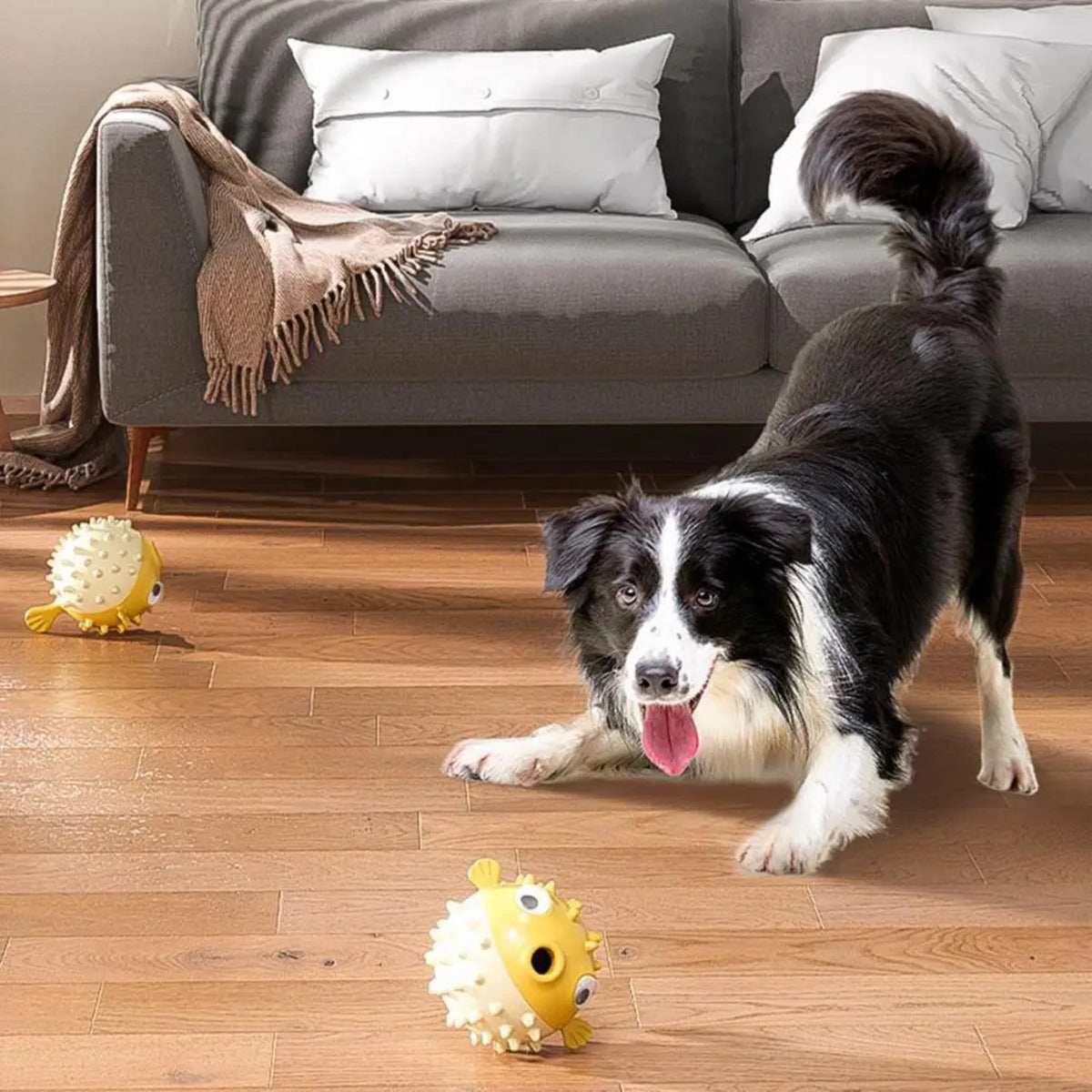 Fish-Shaped Dog Chew Toy - Squeaky Dental Toy for Aggressive Chewers All Sizes