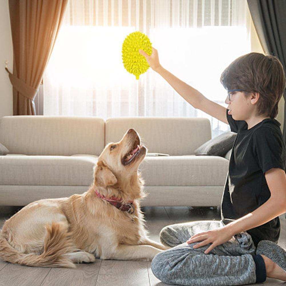 Durian-Shaped Dog Chew Toy - Bite-Resistant Dental Ball for Teeth Cleaning