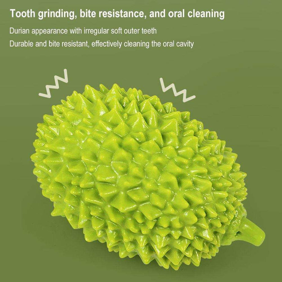 Durian-Shaped Dog Chew Toy - Bite-Resistant Dental Ball for Teeth Cleaning