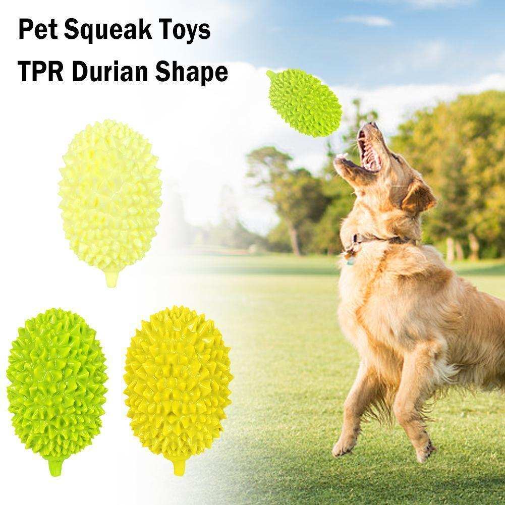Durian-Shaped Dog Chew Toy - Bite-Resistant Dental Ball for Teeth Cleaning