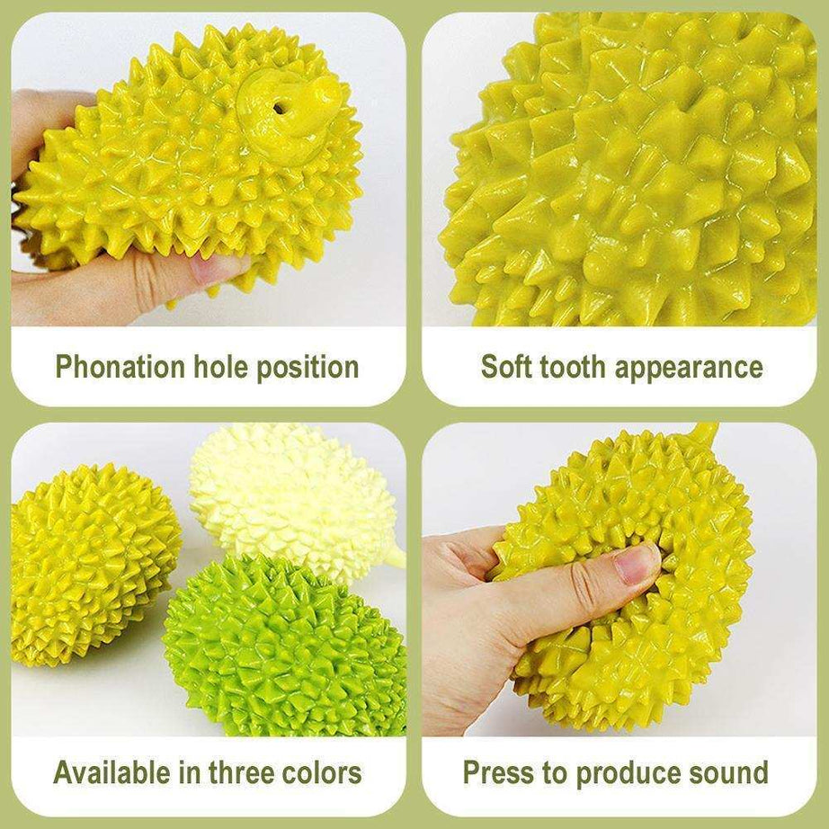 Durian-Shaped Dog Chew Toy - Bite-Resistant Dental Ball for Teeth Cleaning