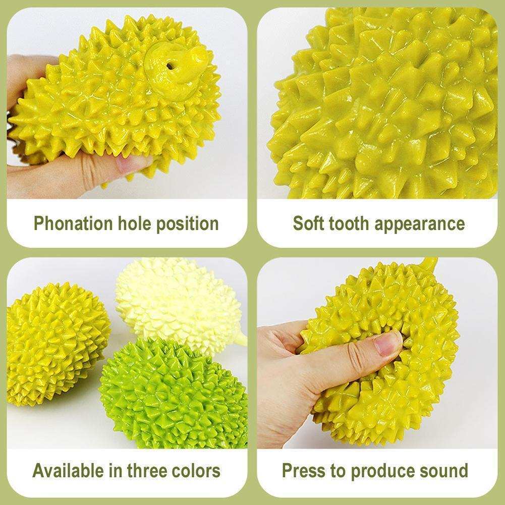 Durian-Shaped Dog Chew Toy - Bite-Resistant Dental Ball for Teeth Cleaning