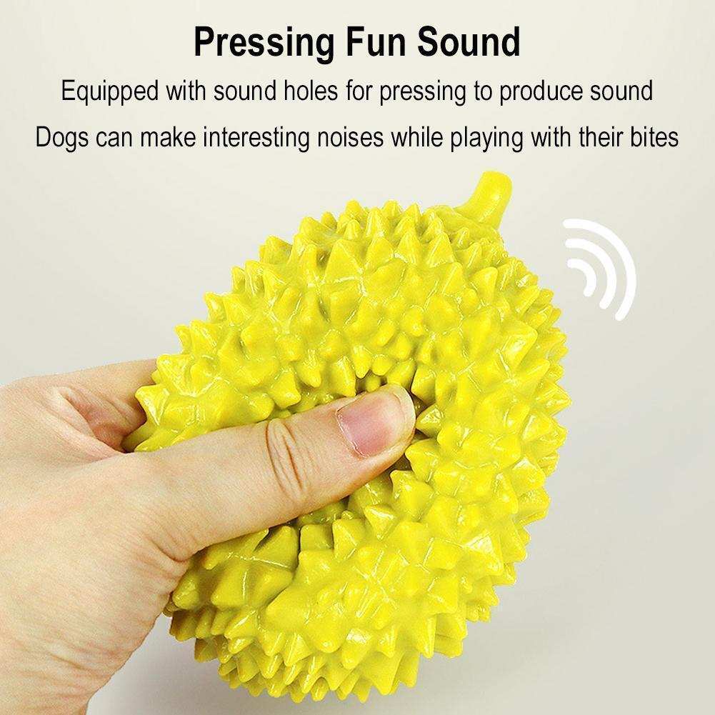 Durian-Shaped Dog Chew Toy - Bite-Resistant Dental Ball for Teeth Cleaning