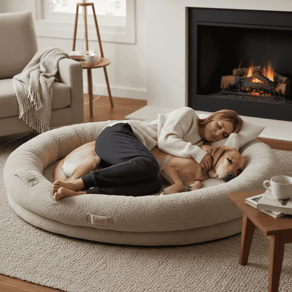 Giant Human Dog Bed - 72" Washable for Adults & Large Dogs