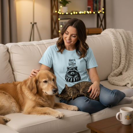 Funny T-Shirt - Overthinking Racoon Comfort Colors Tee