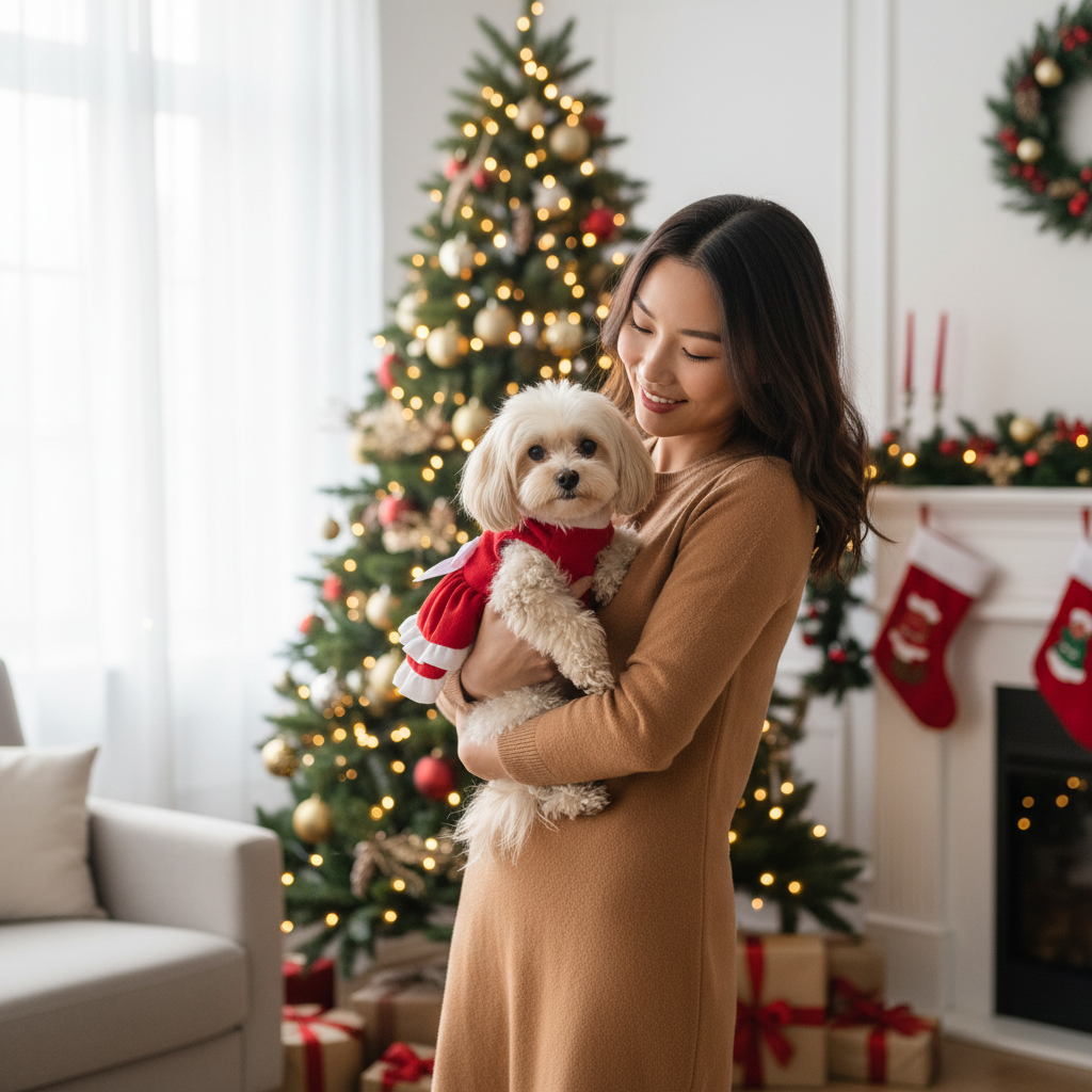 Bow Princess Dress - Pet Christmas Holiday Outfit