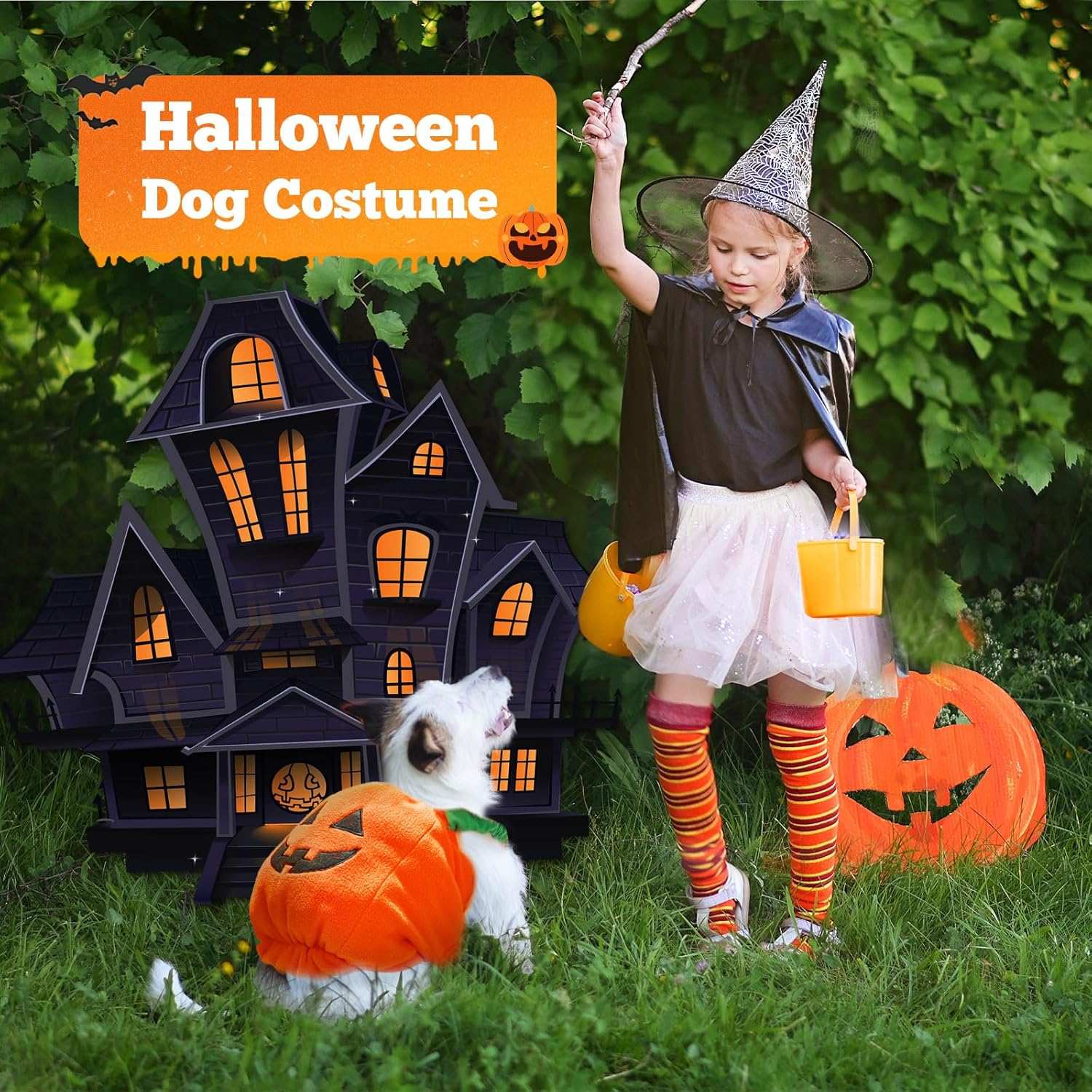 Fun Halloween Pumpkin Pet Dog Costume